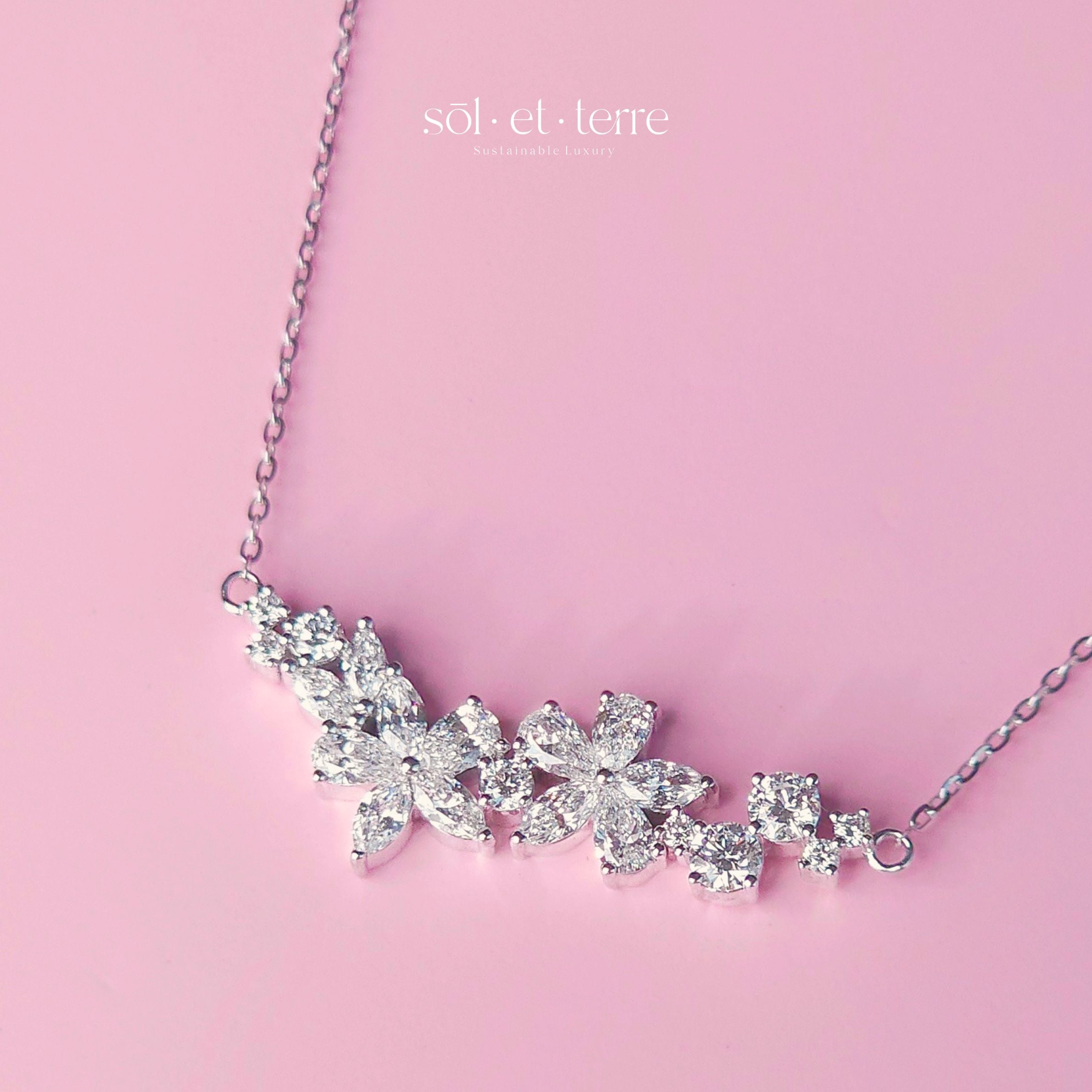 Sol Et Terre Blooming Flower Diamond Necklace