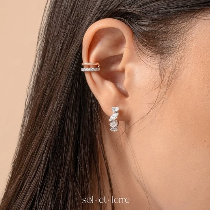 Trend Diamond dan Gold Ear cuff 