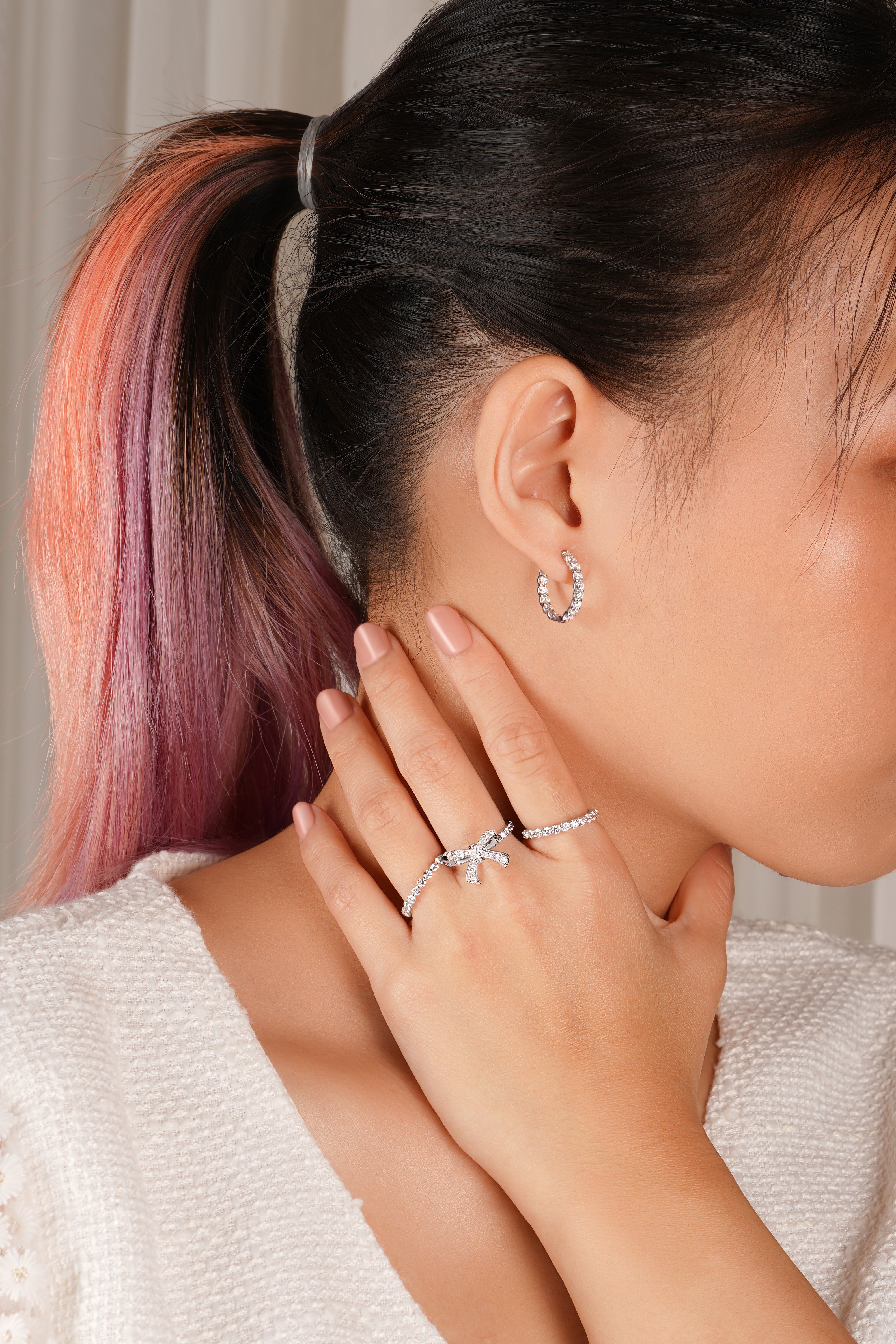 All Around Diamond Hoop Earrings | Sol et Terre