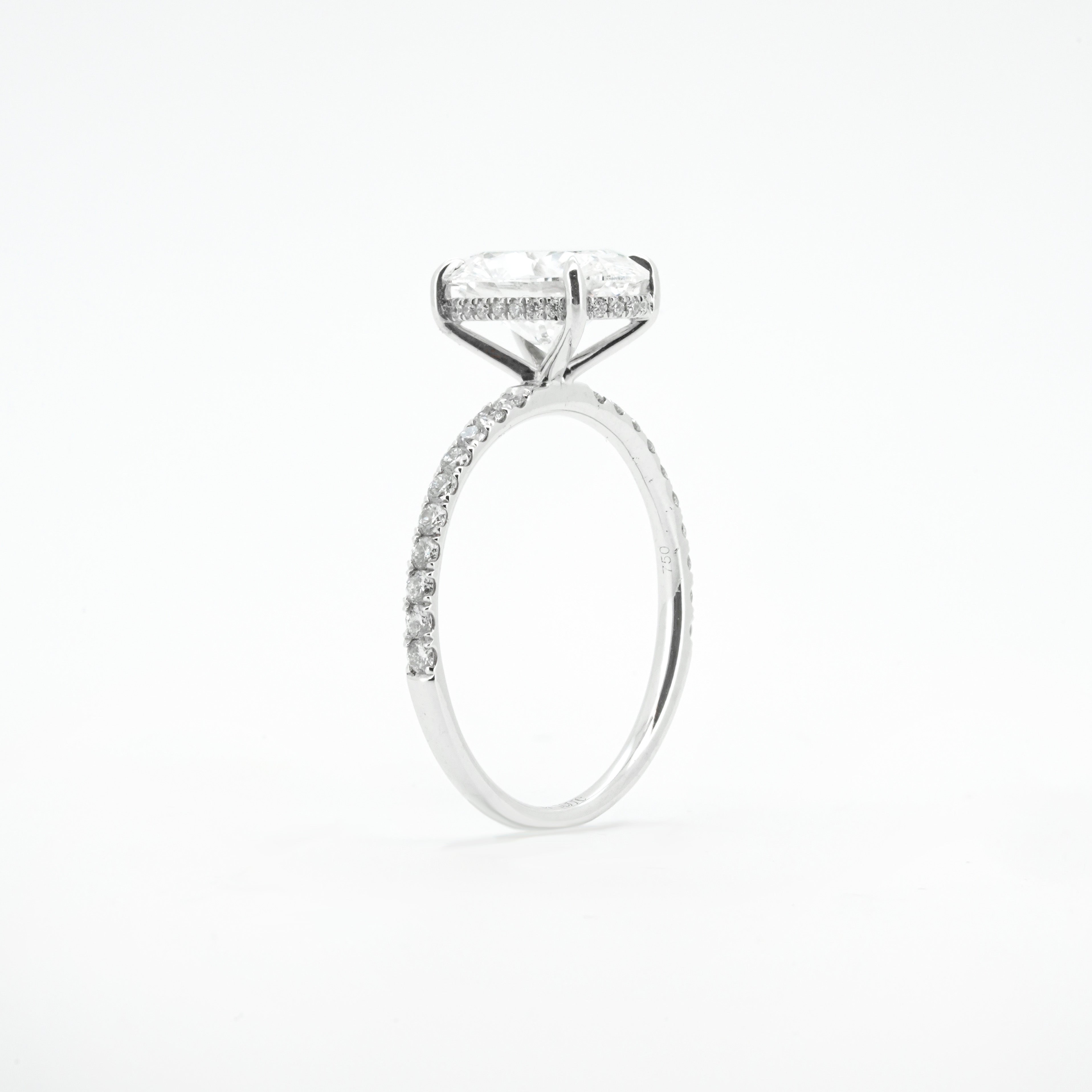 Oval Diamond Ring with Pave Band and Hidden Halo | Sol et Terre