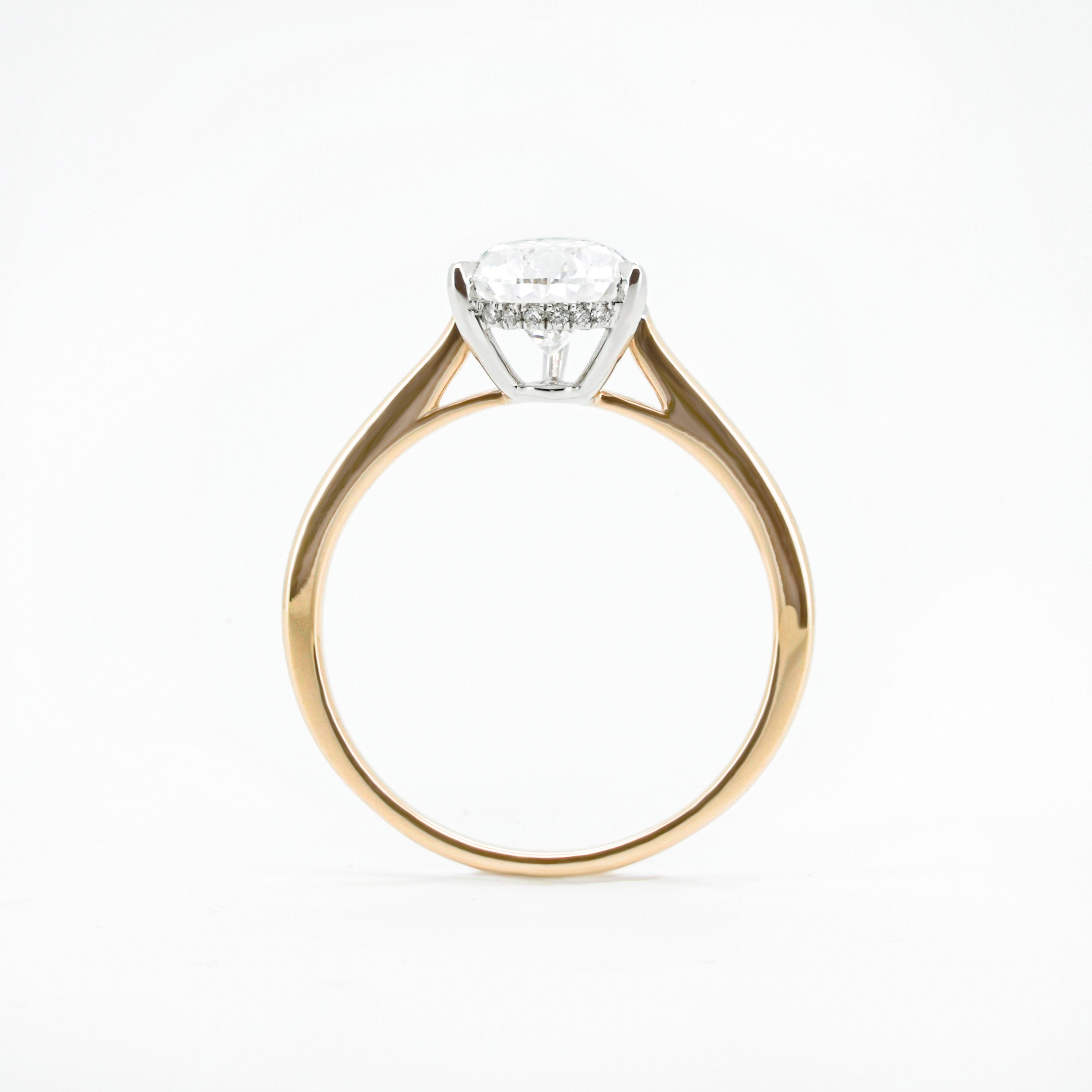 Pear Diamond with Hidden Halo and Bridge setting | Sol et Terre