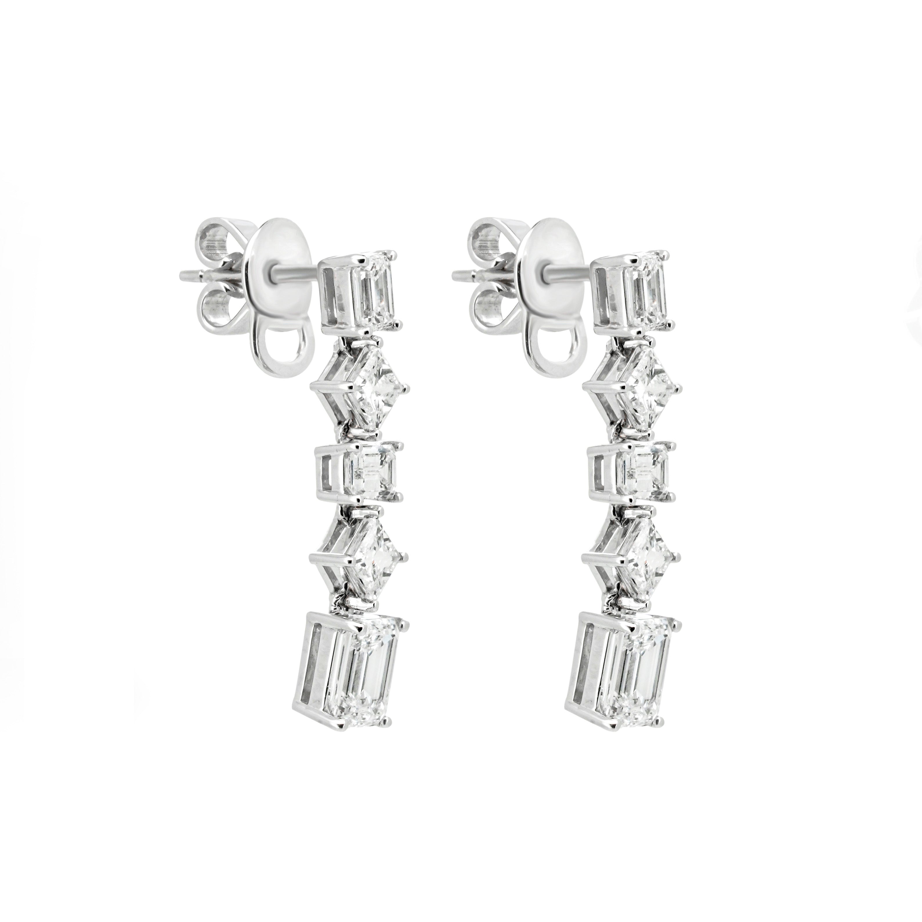 Princess and Emerald Diamonds Long Earrings | Sol et Terre