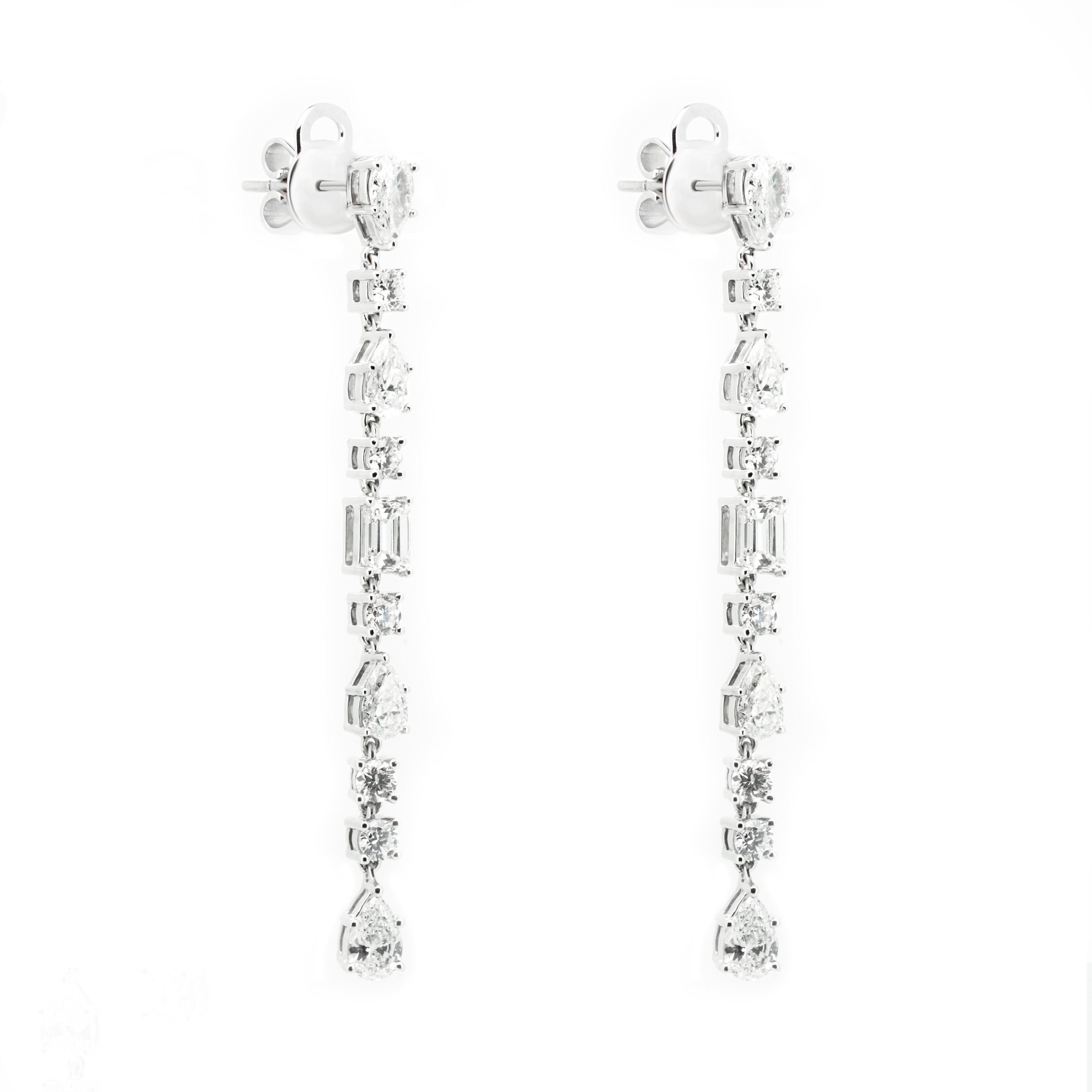 Mix Cut Long Diamond Earrings | Sol et Terre