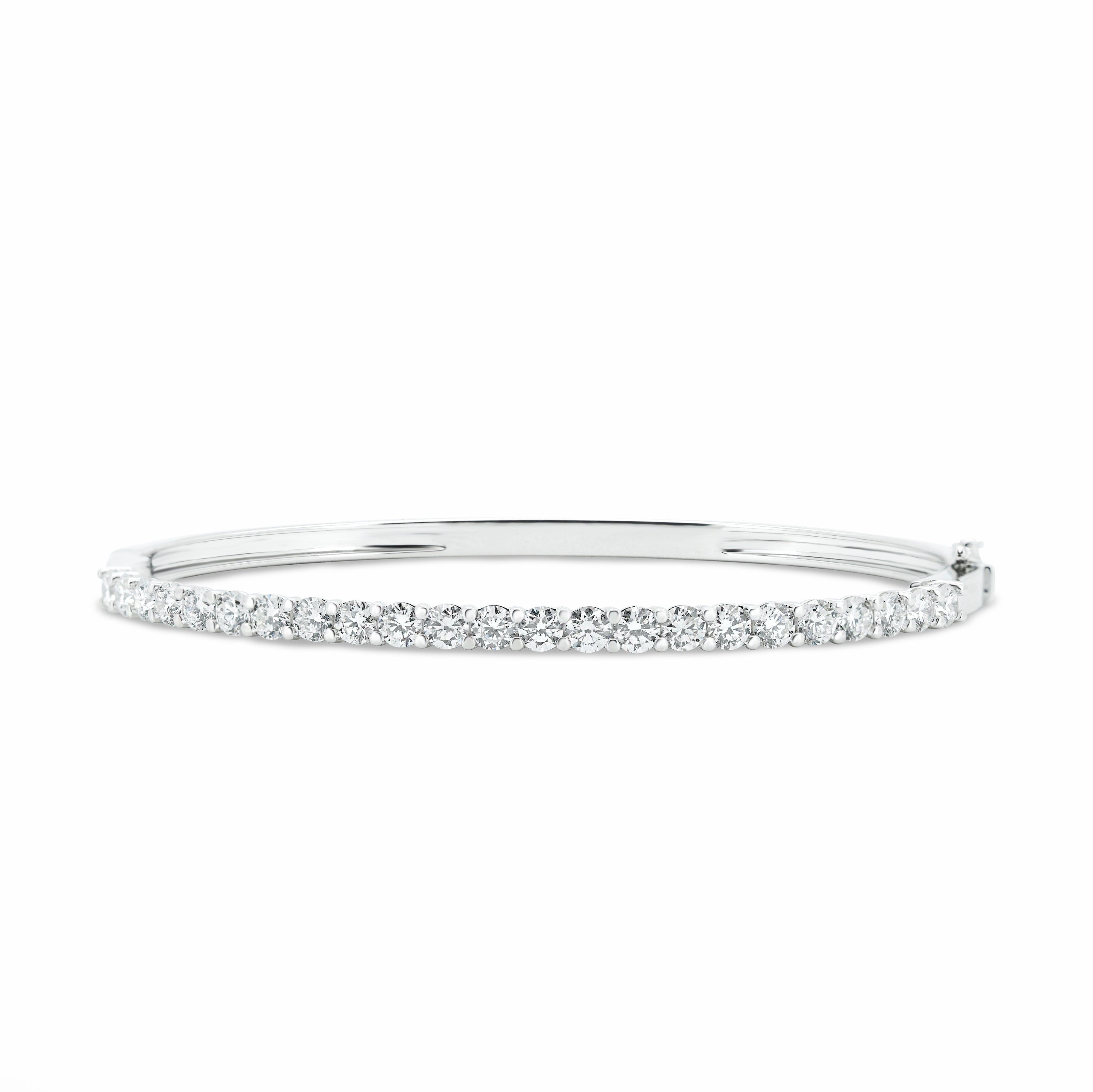 Diamond Bangle with Crossed Prong | Sol et Terre