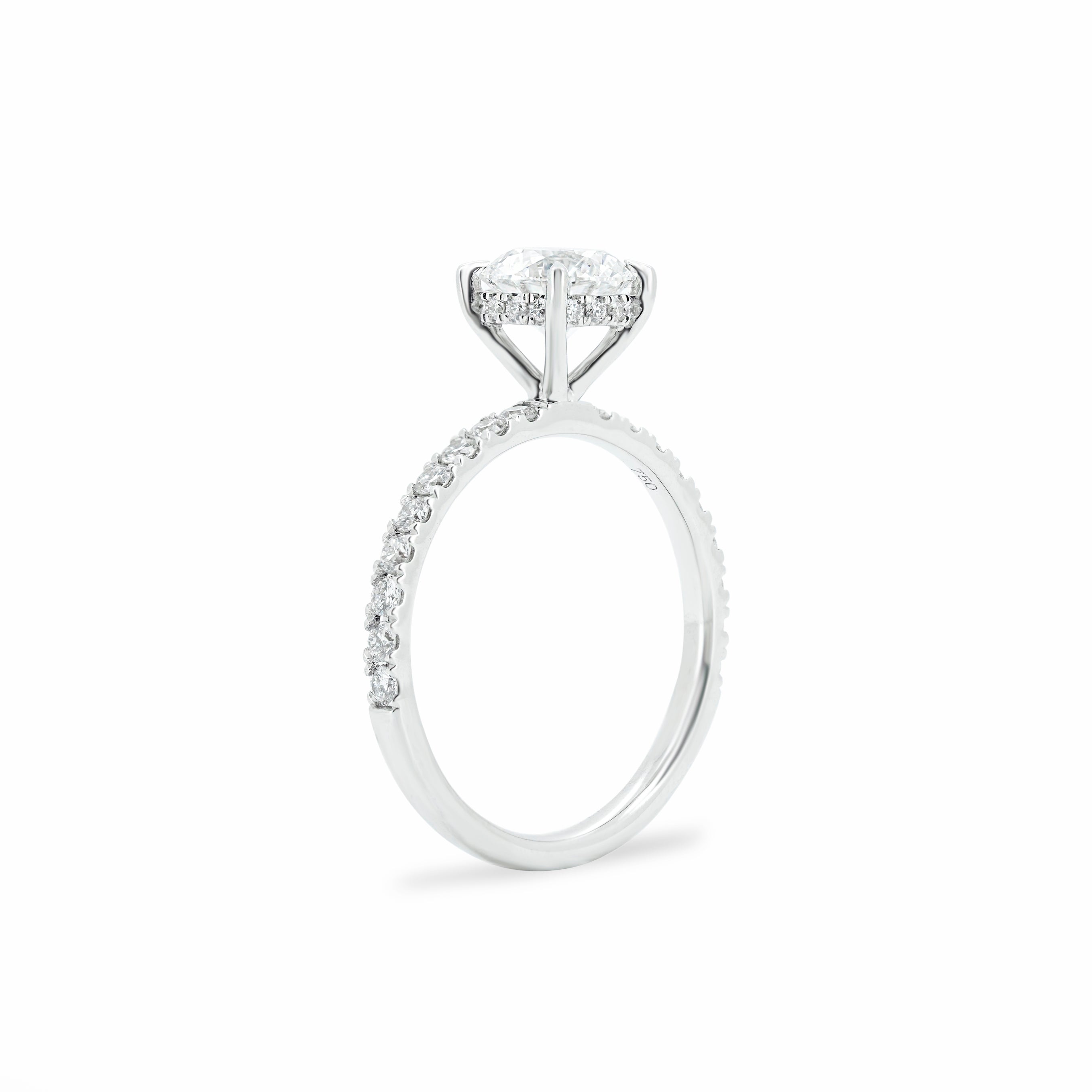 Round Diamond with Hidden Halo and Pave | Sol et Terre