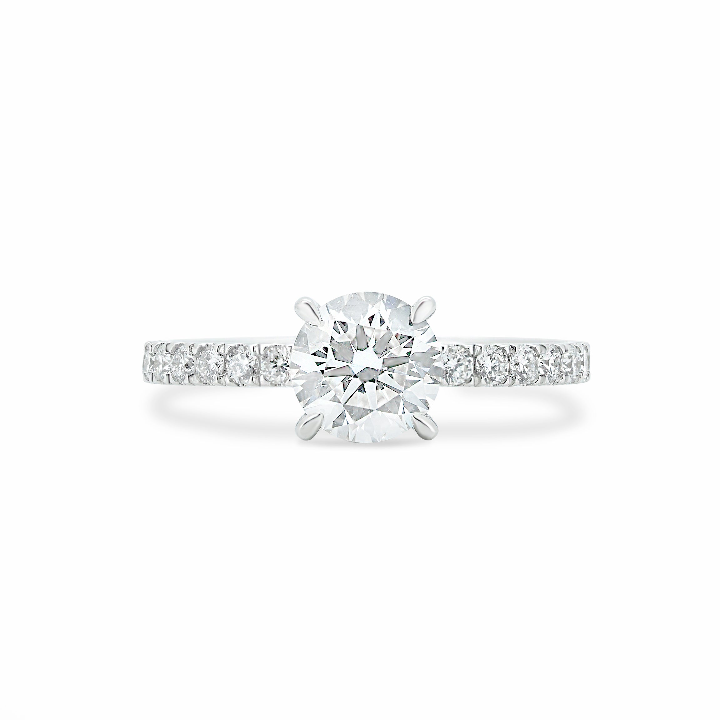 Round Diamond with Hidden Halo and Pave | Sol et Terre