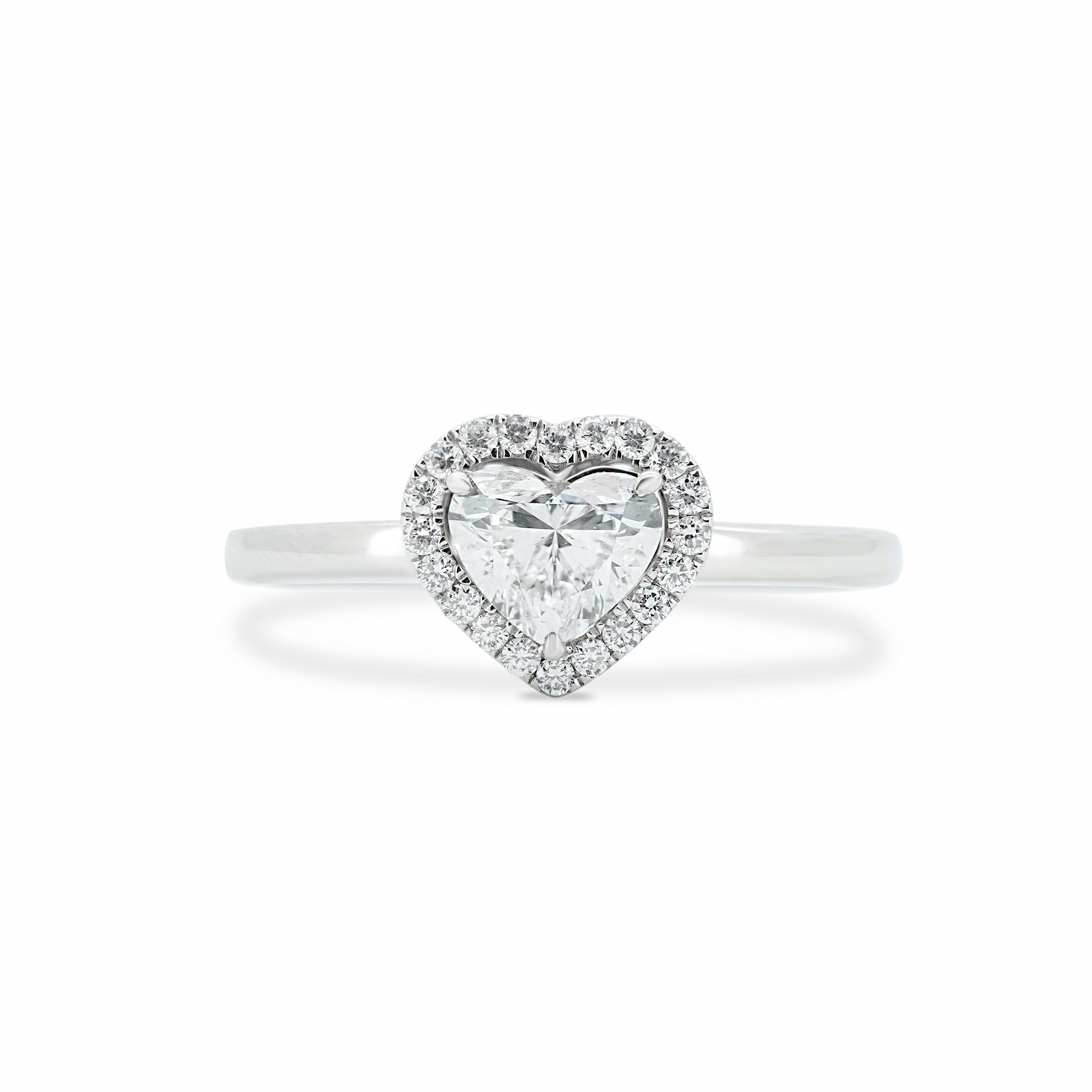 Heart Diamond Ring With Halo | Sol et Terre