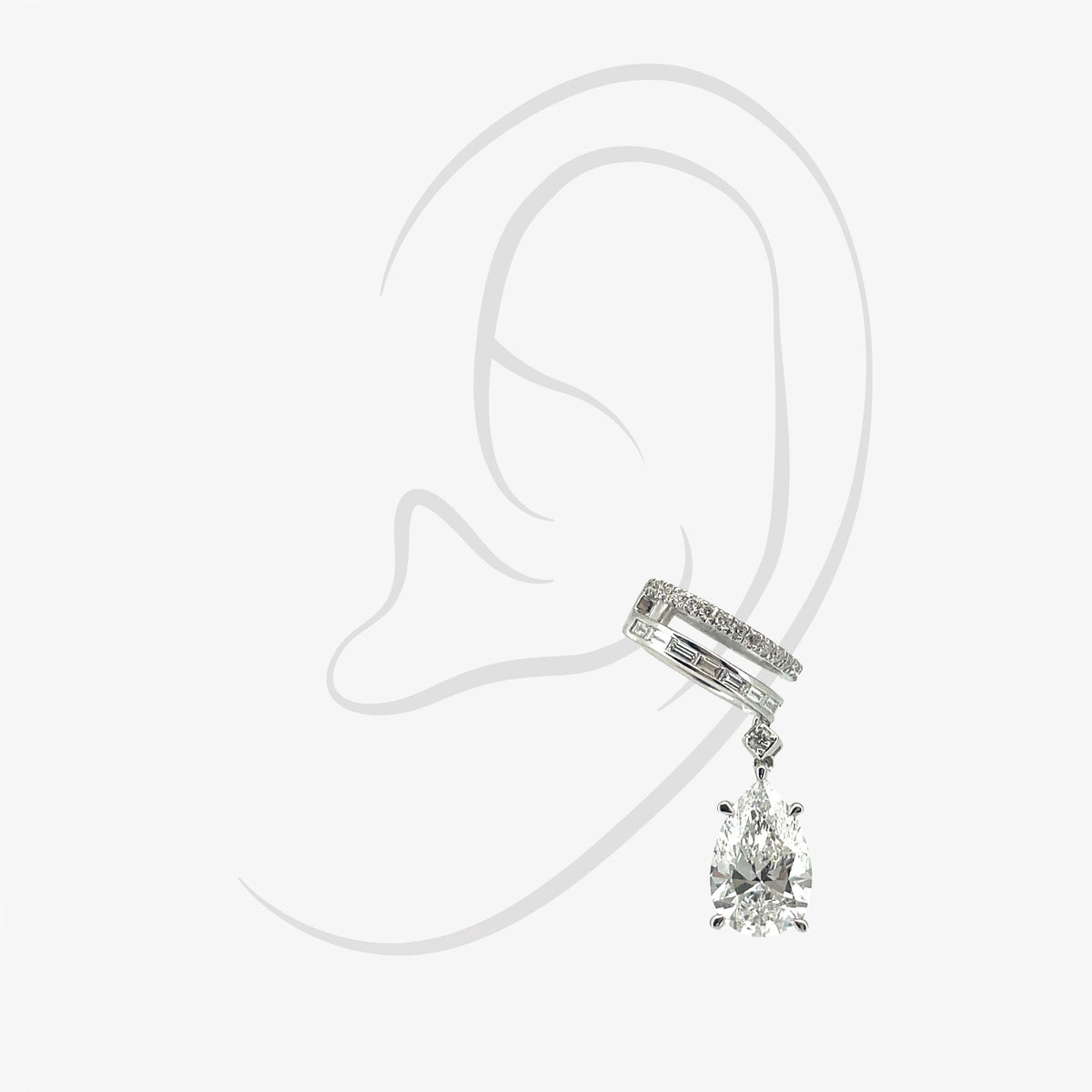 Ear Cuff with Pear Diamond Sol et Terre