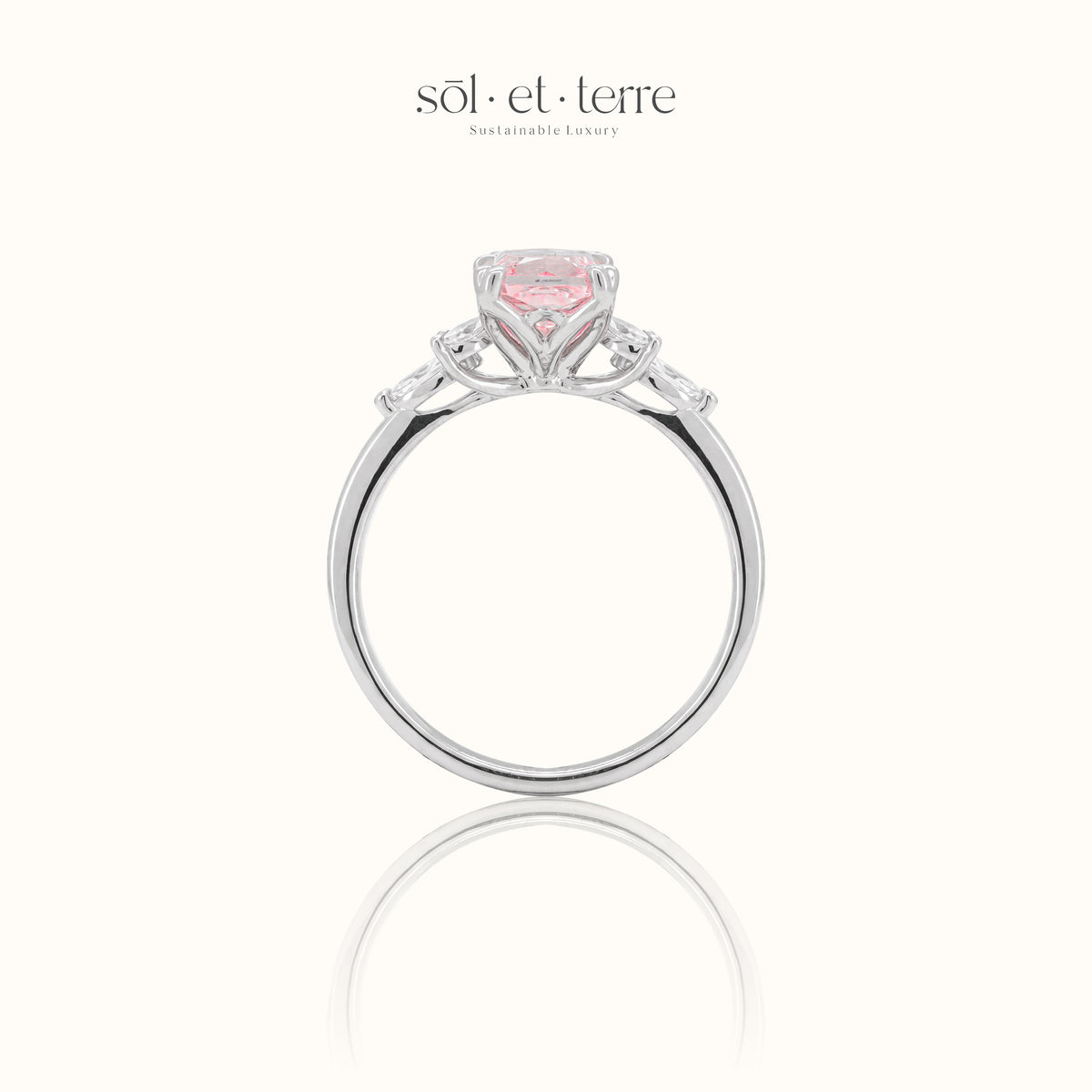 Radiant Diamond with Winged Side Diamonds | Sol et Terre