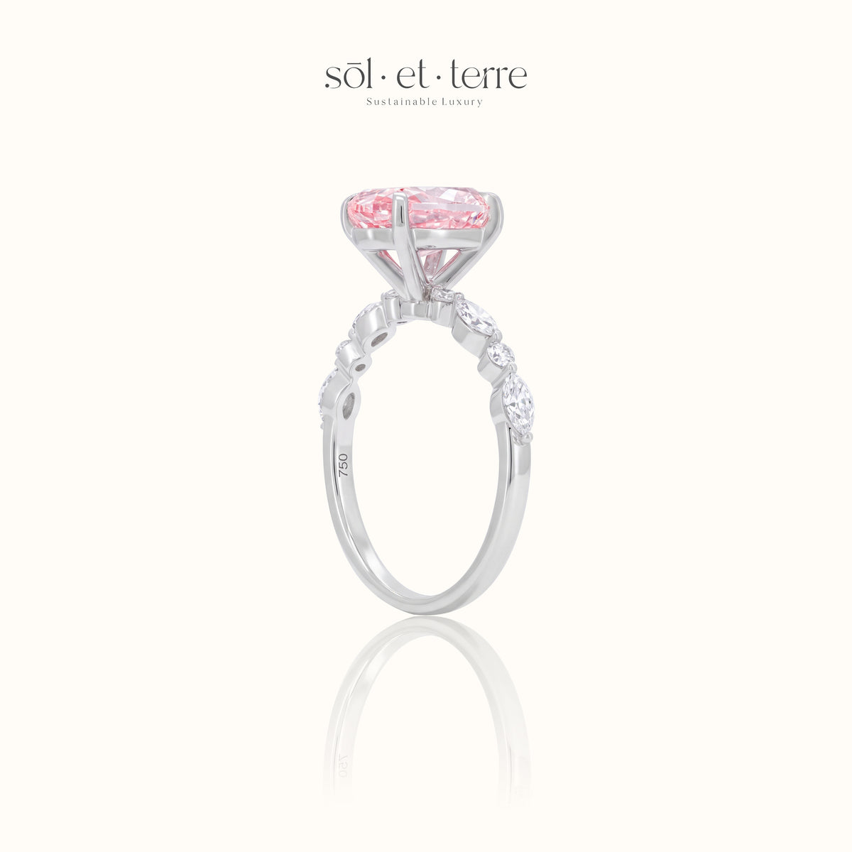 Oval Engagement Ring with Marquise and Round Band | Sol et Terre