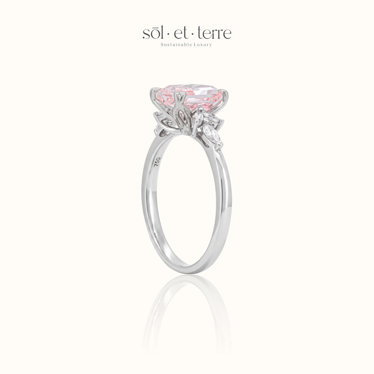 Radiant Diamond with Winged Side Diamonds | Sol et Terre