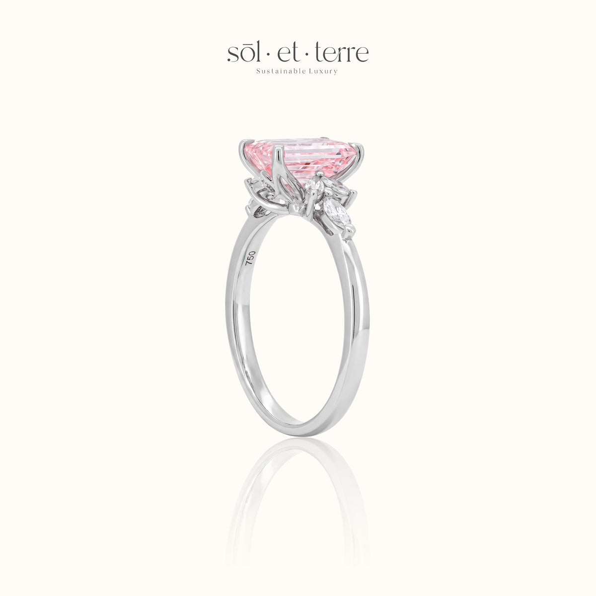 Emerald Diamond with winged side Diamonds | Sol et Terre