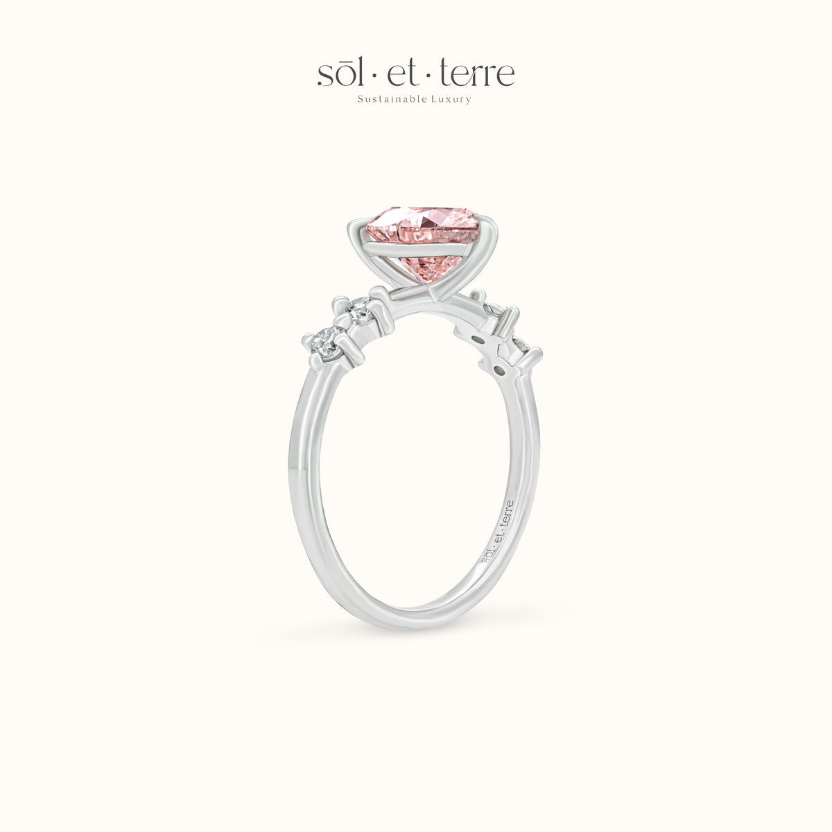Heart Diamond with Side Diamonds | Sol et Terre