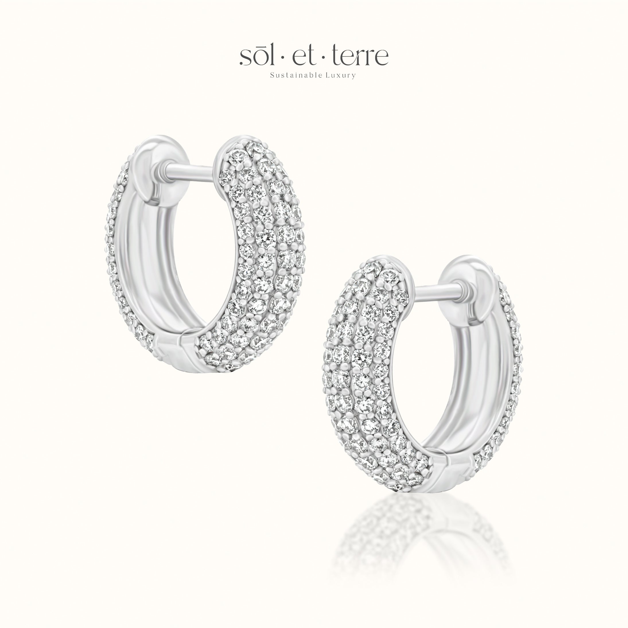 Bubble Hoop with Pave Diamonds | Sol et Terre