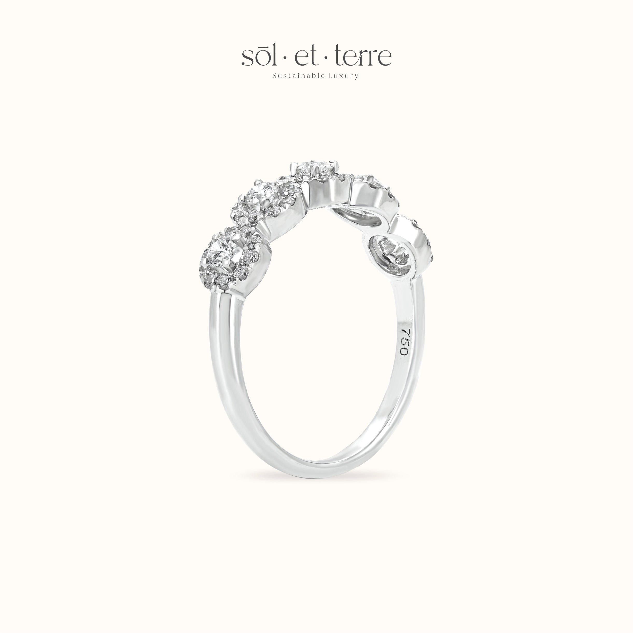 Round Diamond with Halo Listring Ring | Sol et Terre