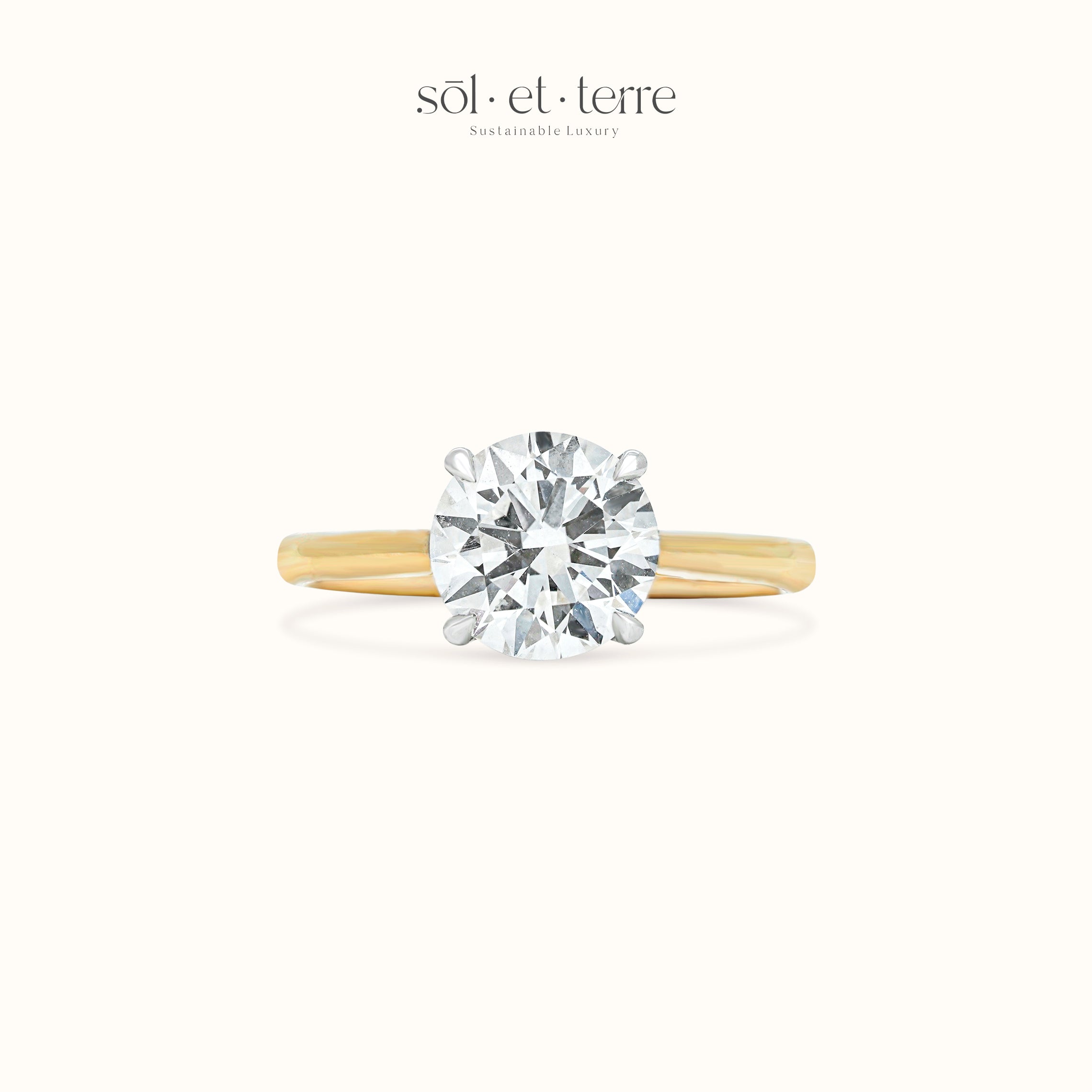 Round Diamond Ring with Hidden Halo | Sol et Terre