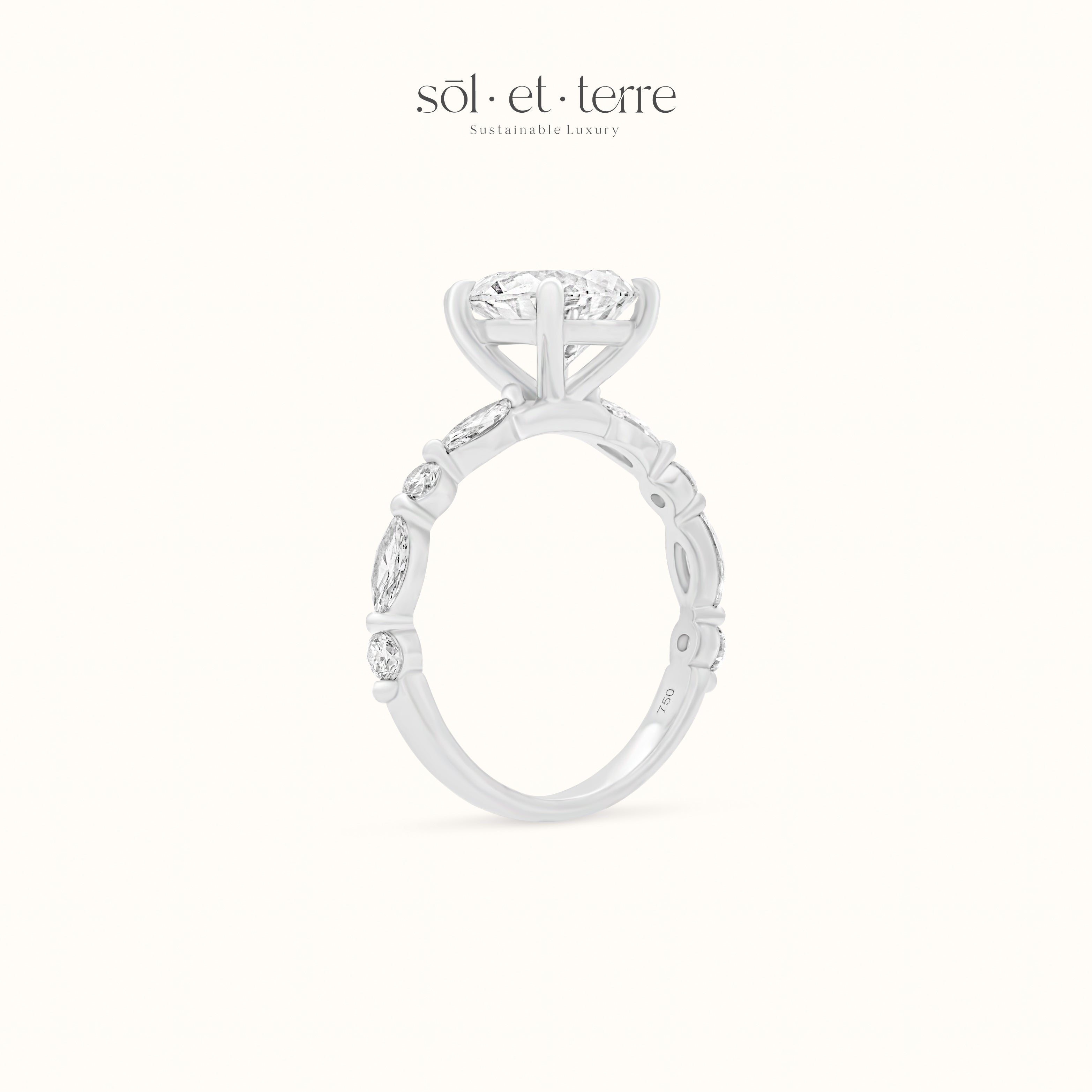 Pear Diamond with Marquise and Round Band | Sol et Terre