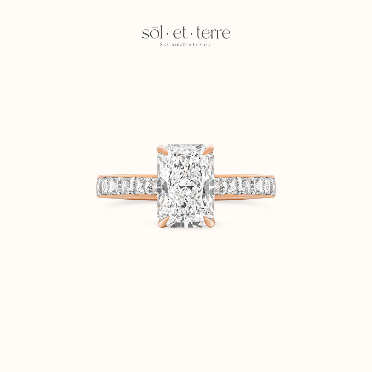 Radiant Cut Diamond with Princess Pave | Sol et Terre