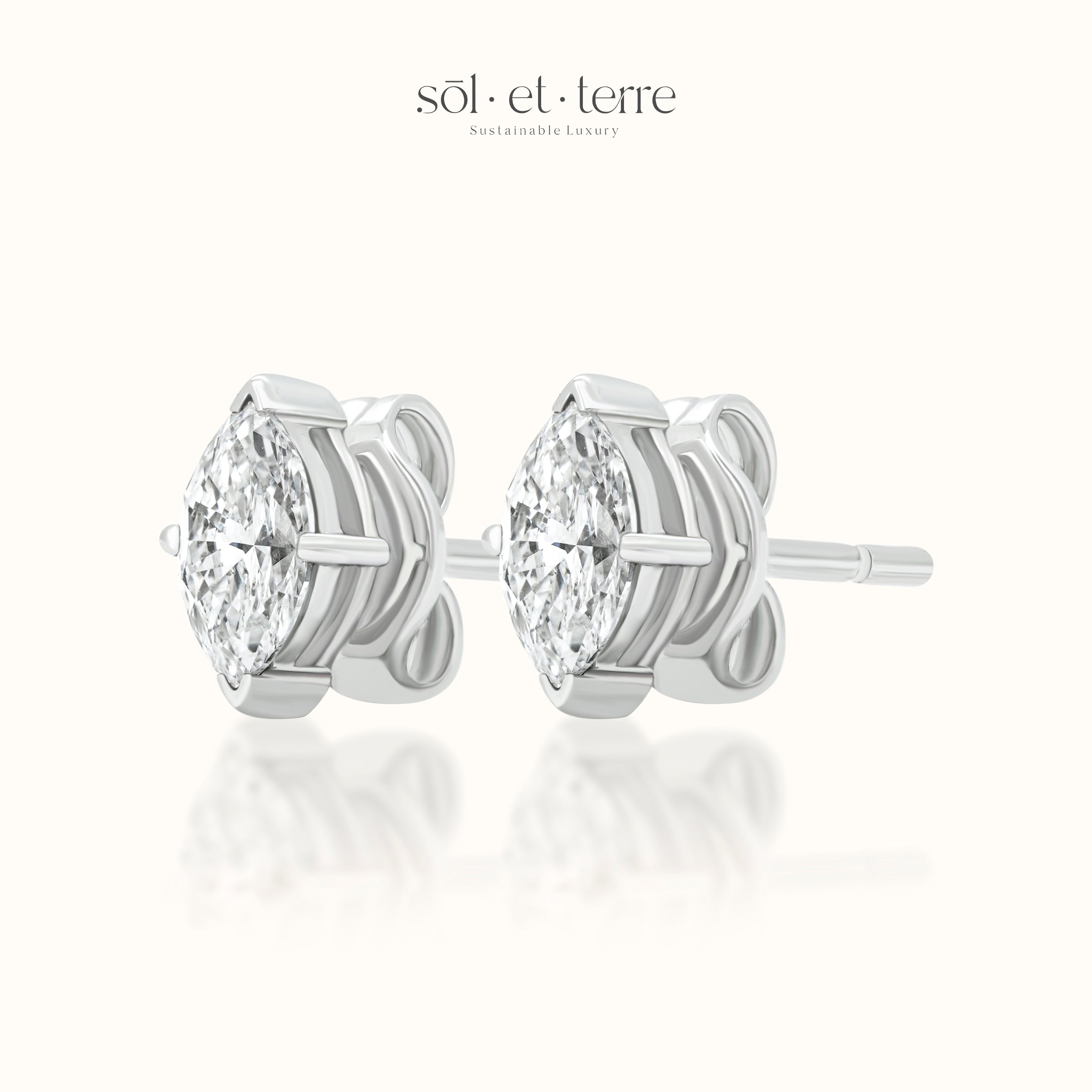 Marquise Stud Earrings | Sol et Terre