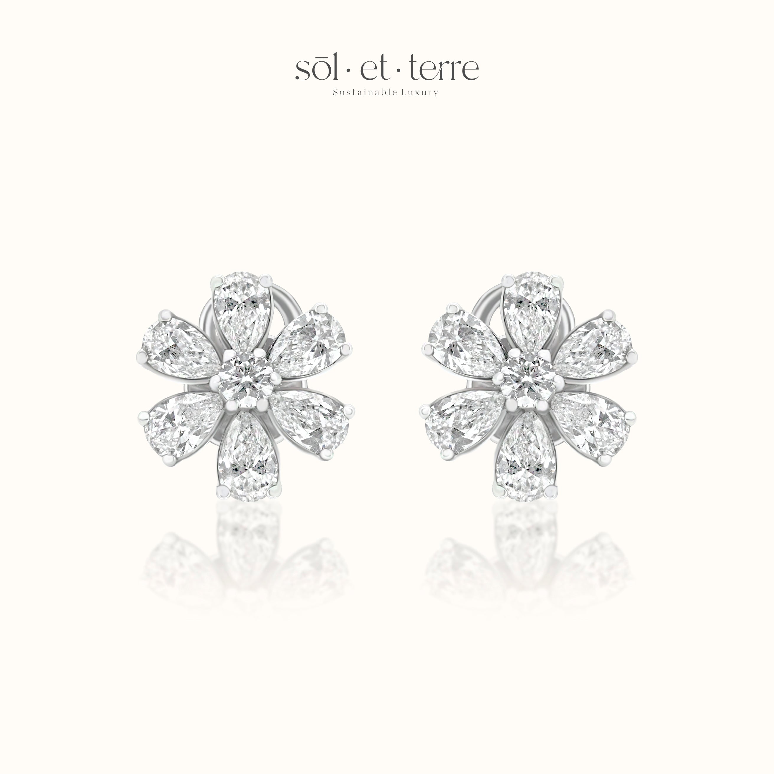 Floral Diamond Earrings | Sol et Terre