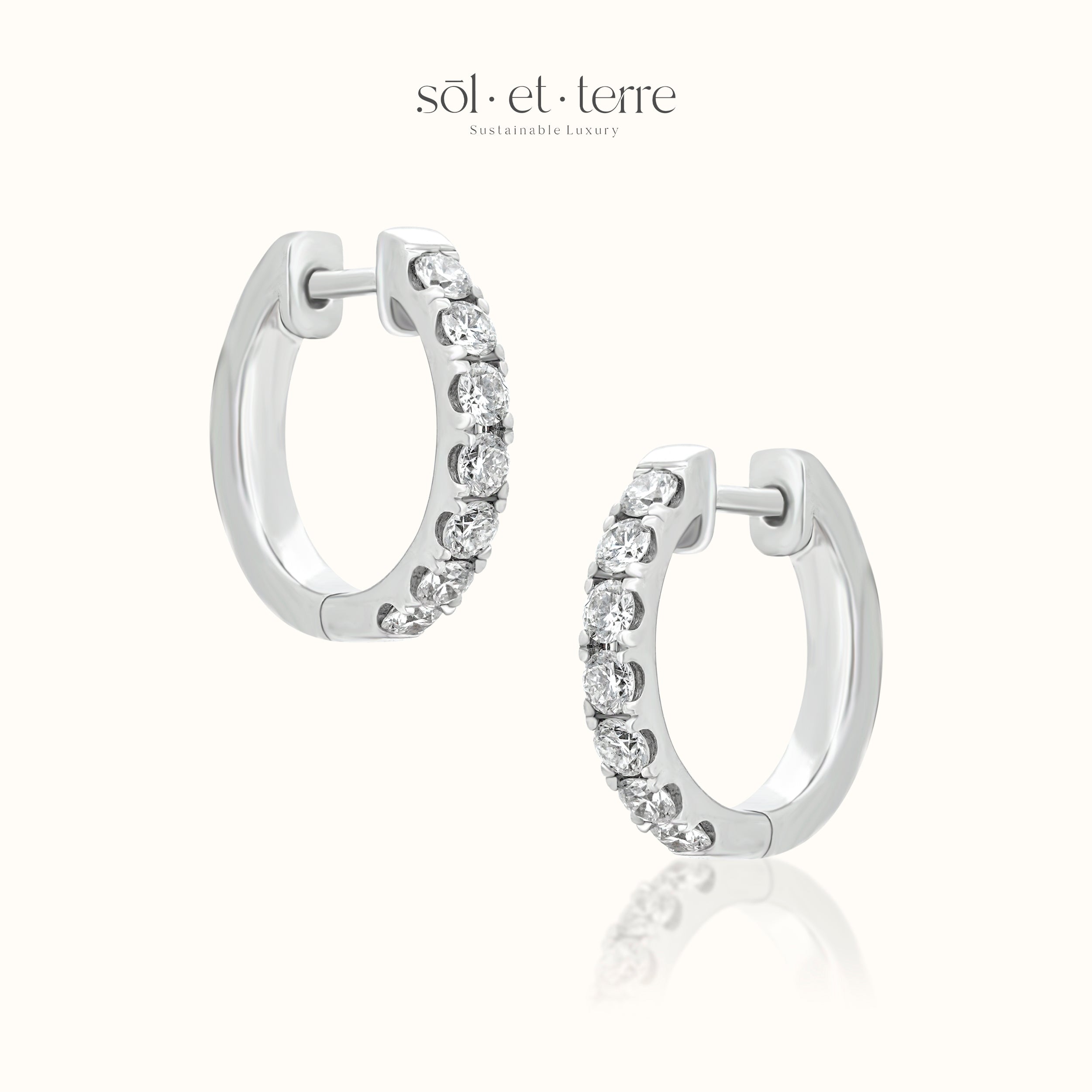 Small Diamond Hoop Earrings | Sol et Terre