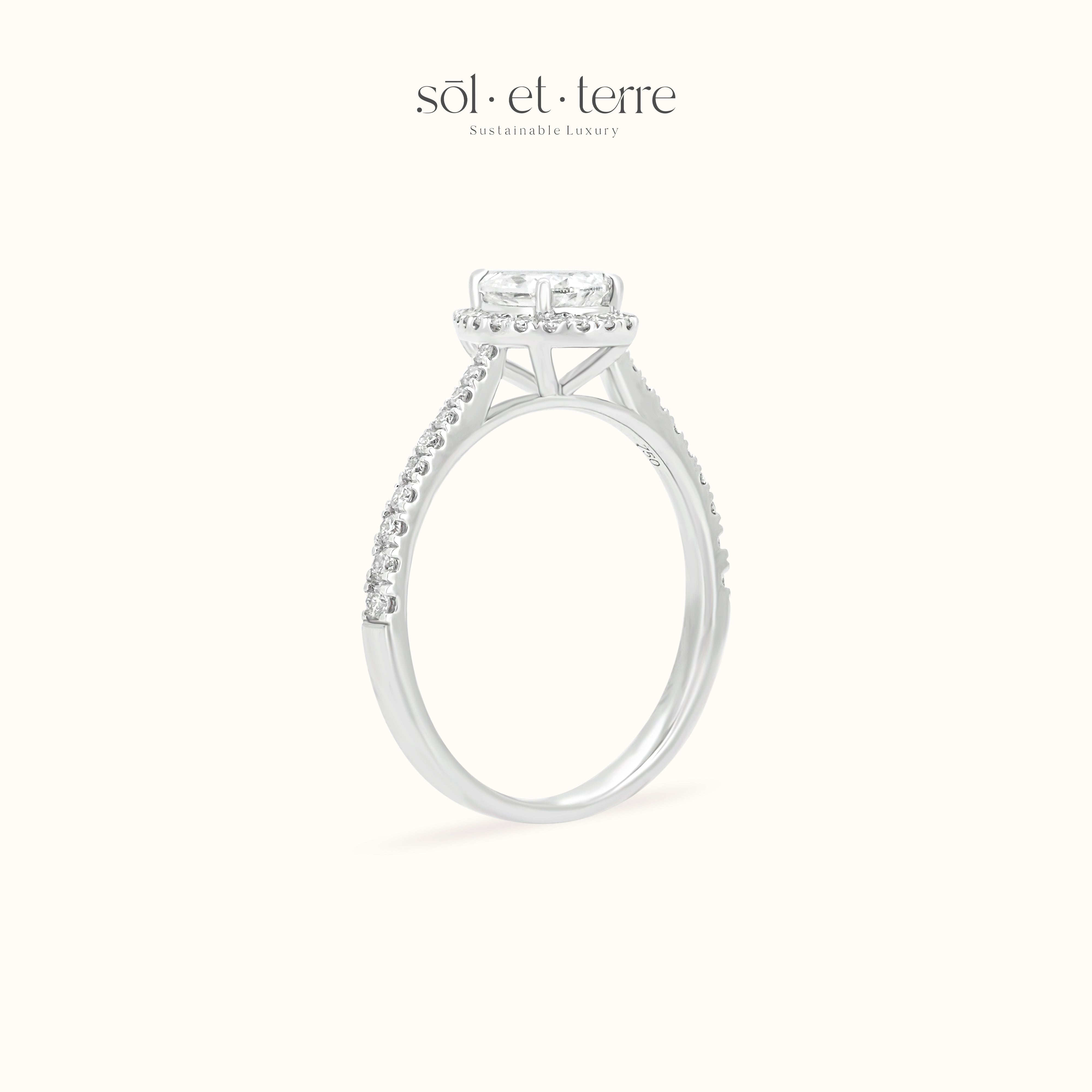 Pear Diamod with Halo Design | Sol et Terre