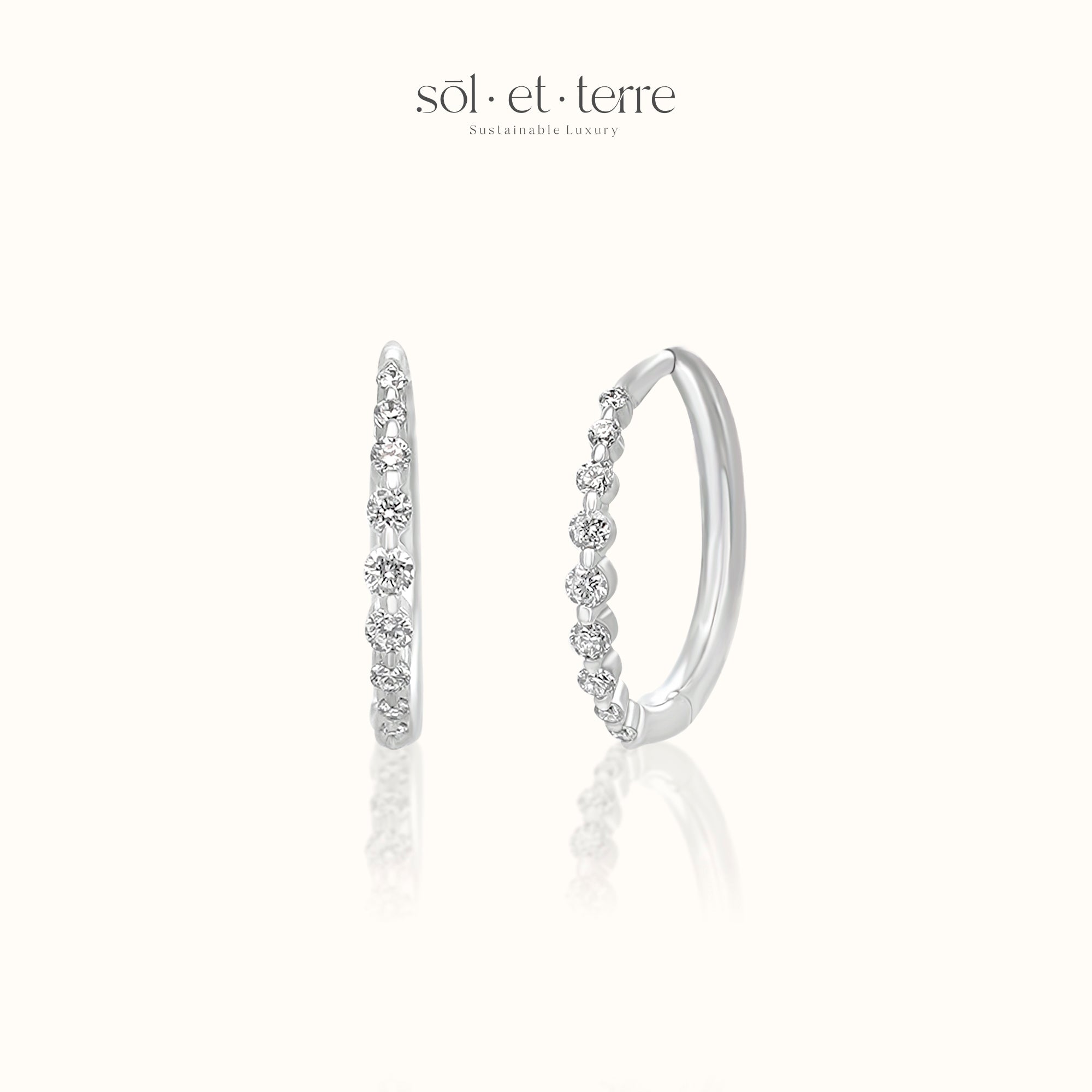 Graduating Diamond Hoop Earrings | Sol et Terre