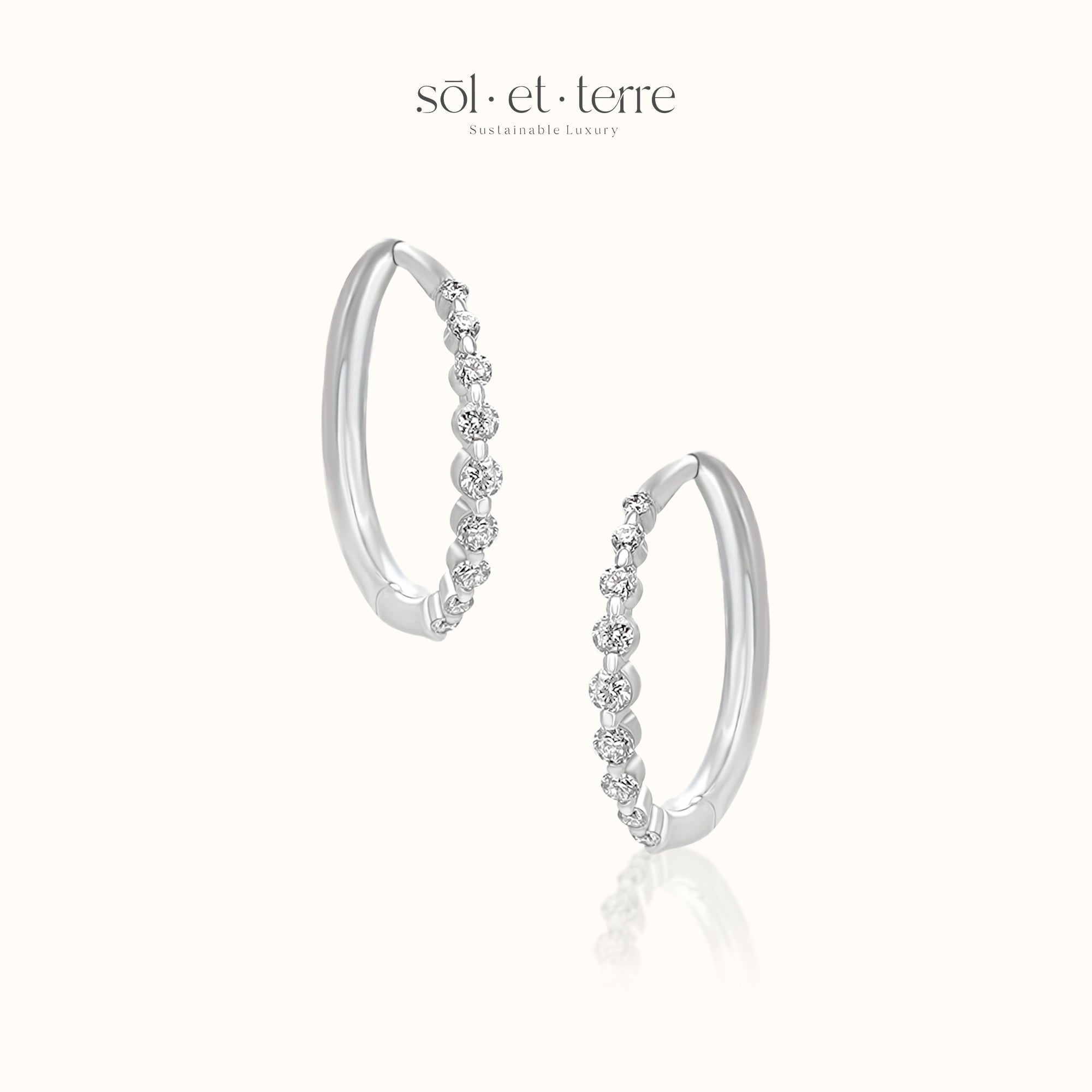 Graduating Diamond Hoop Earrings | Sol et Terre