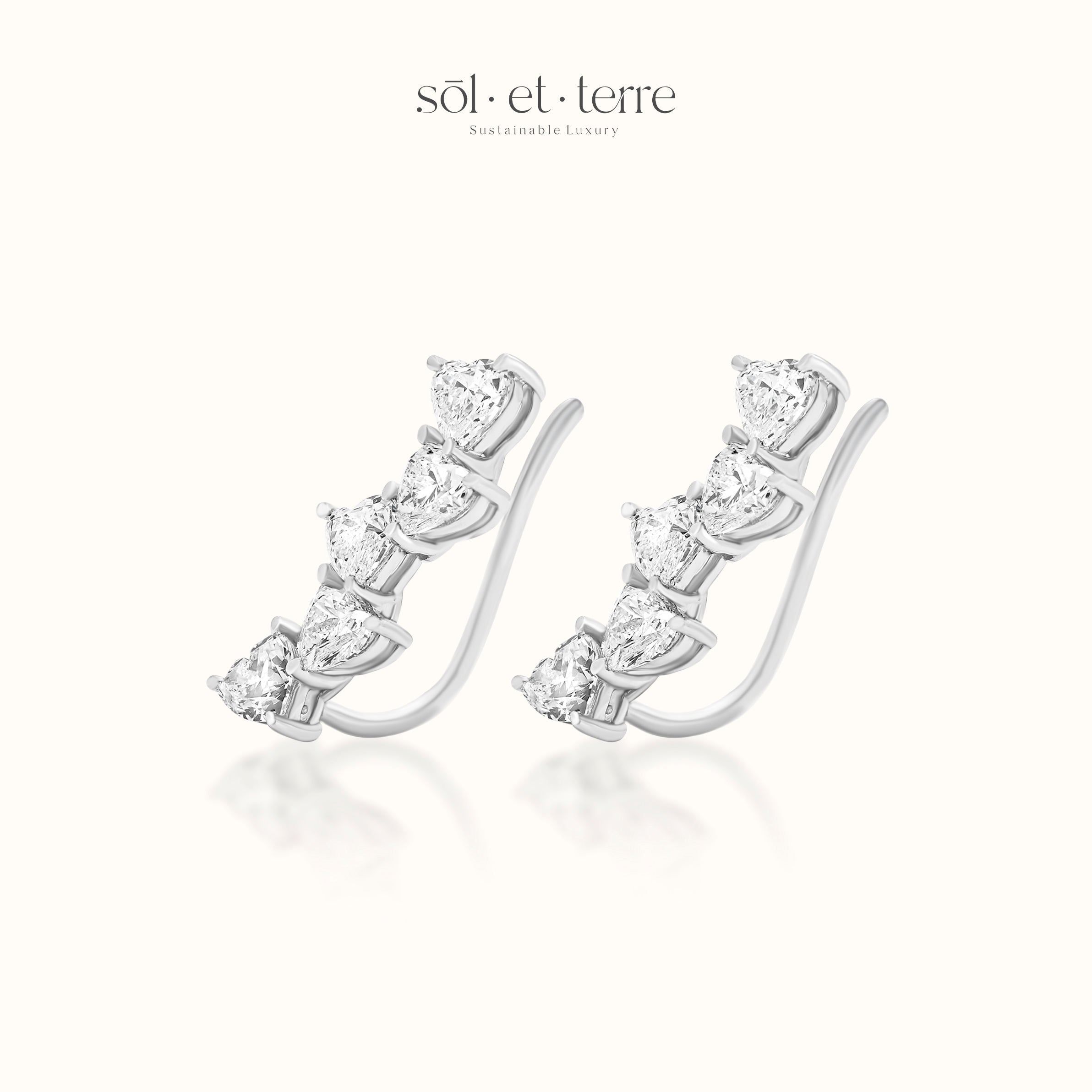 Heart Diamonds Crawler Earrings | Sol et Terre