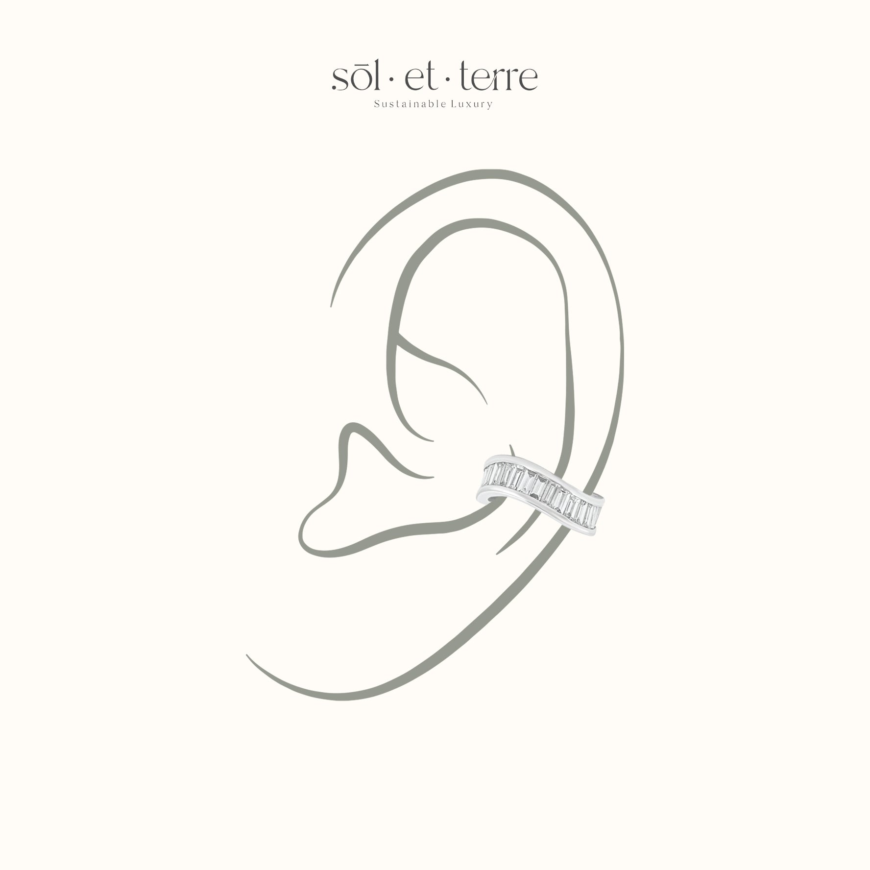 Waved Baguette Ear Cuff | Sol et Terre