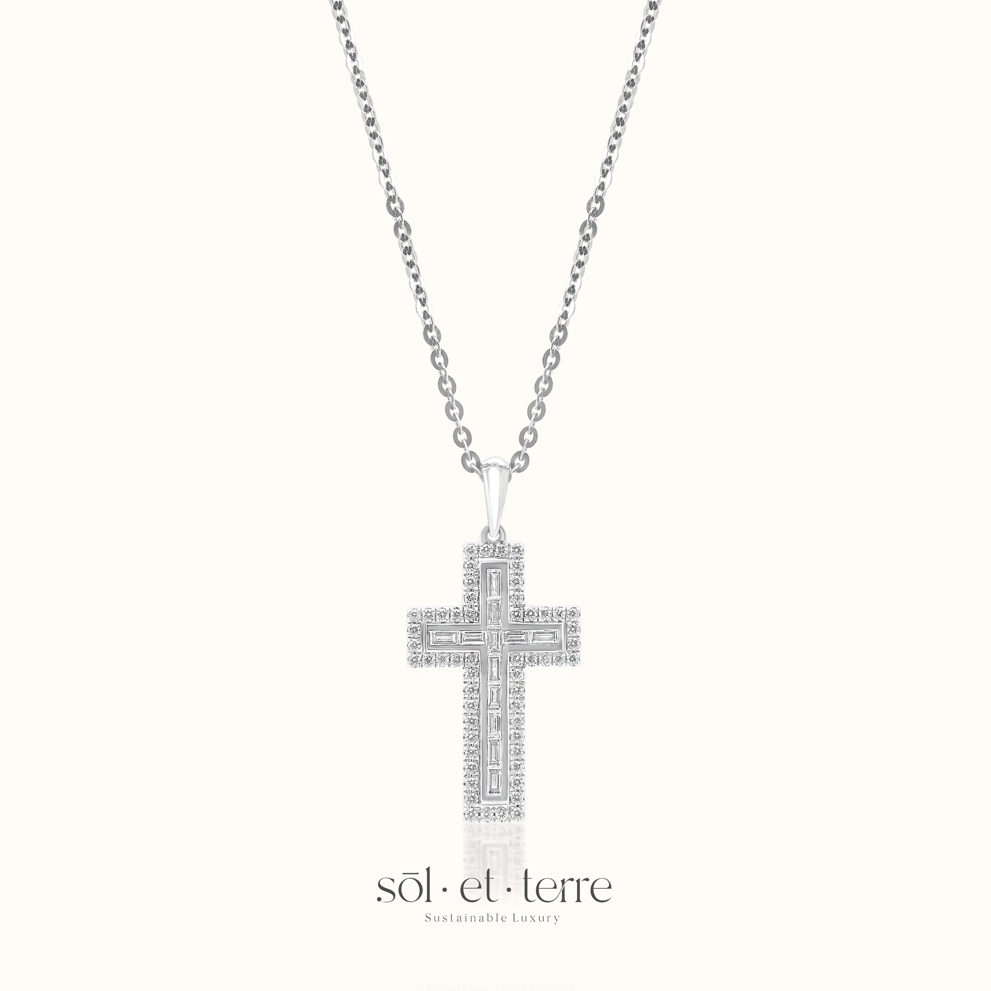 Baguette Cross Pendant | Sol et Terre