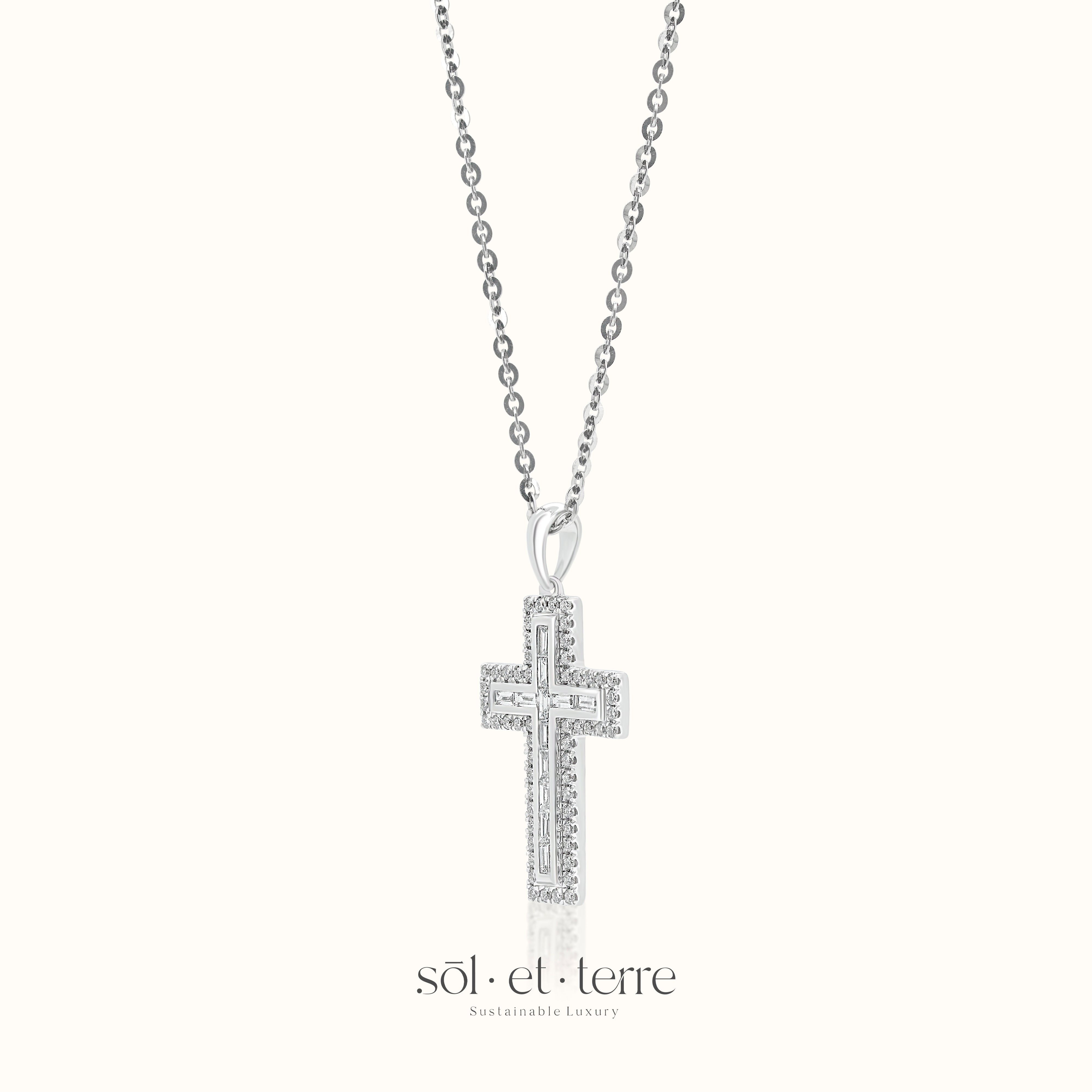 Baguette Cross Pendant | Sol et Terre