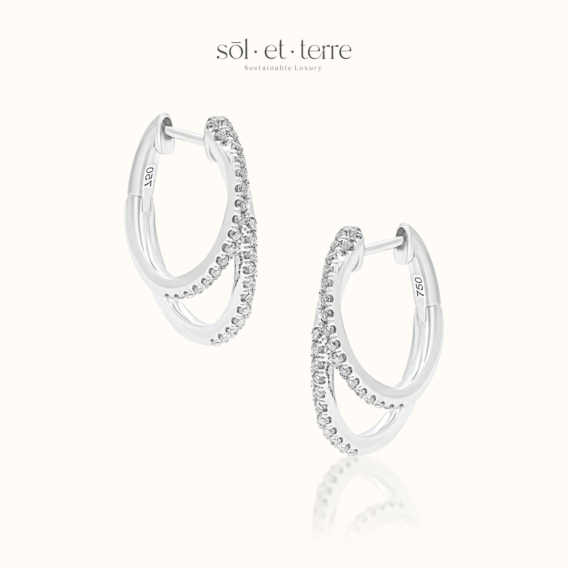 Dual Hoop Diamond Earrings | Sol et Terre