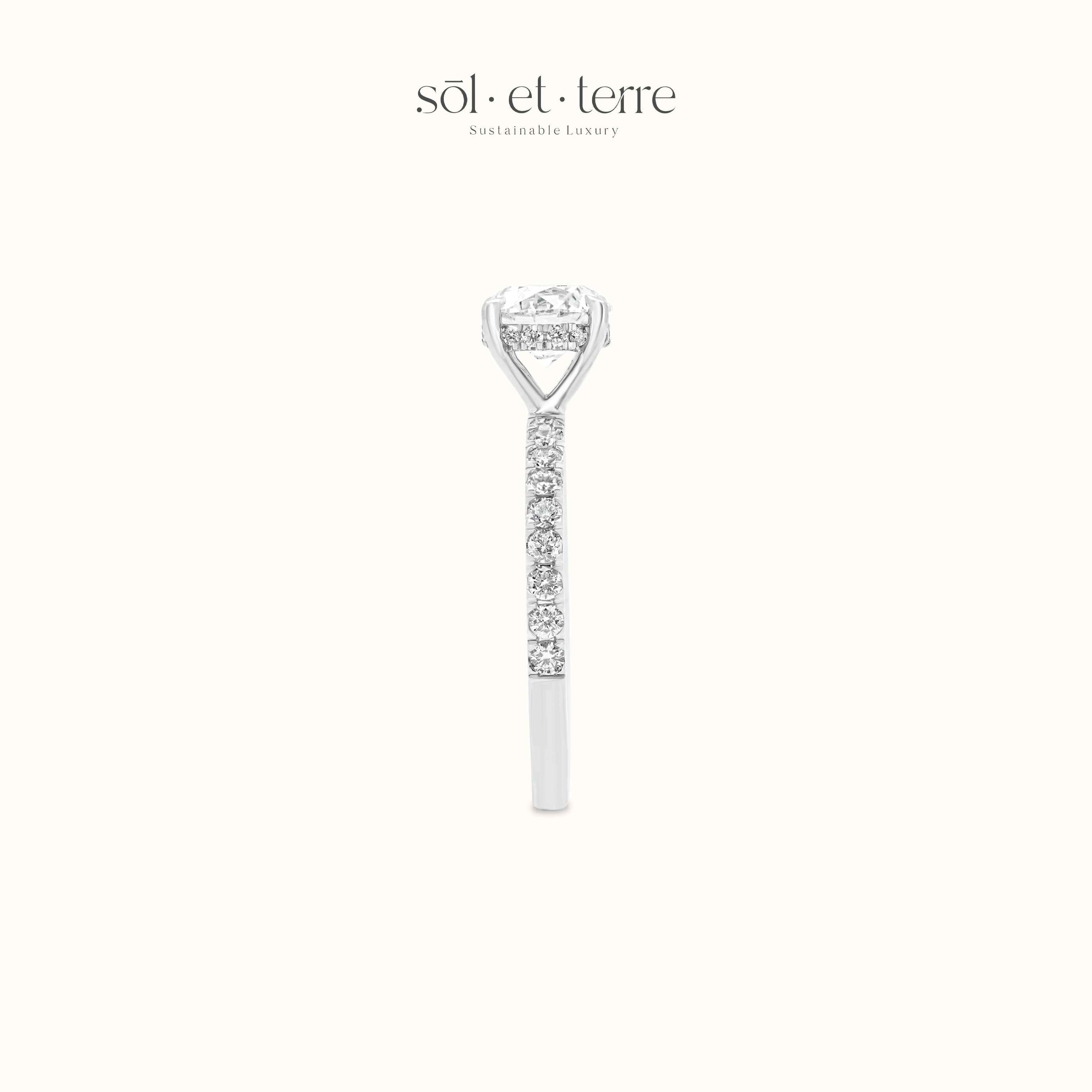 Round Diamond with Hidden Halo and Pave | Sol et Terre