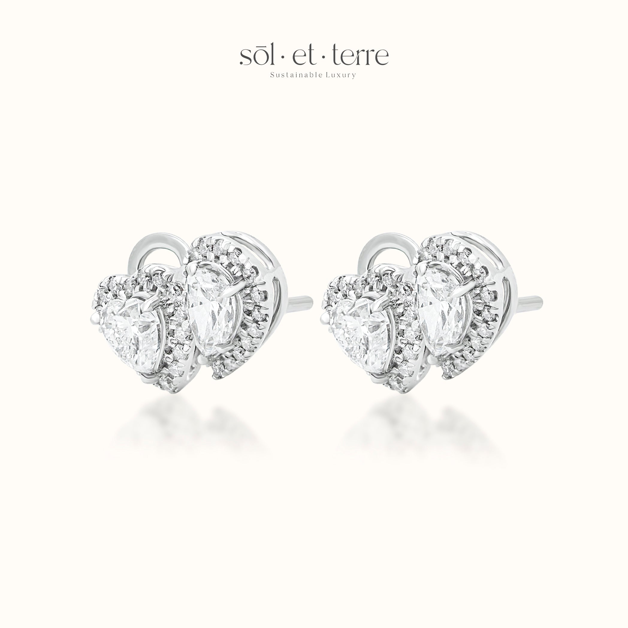 Heart and Pear Toi Et Moi Earrings | Sol et Terre