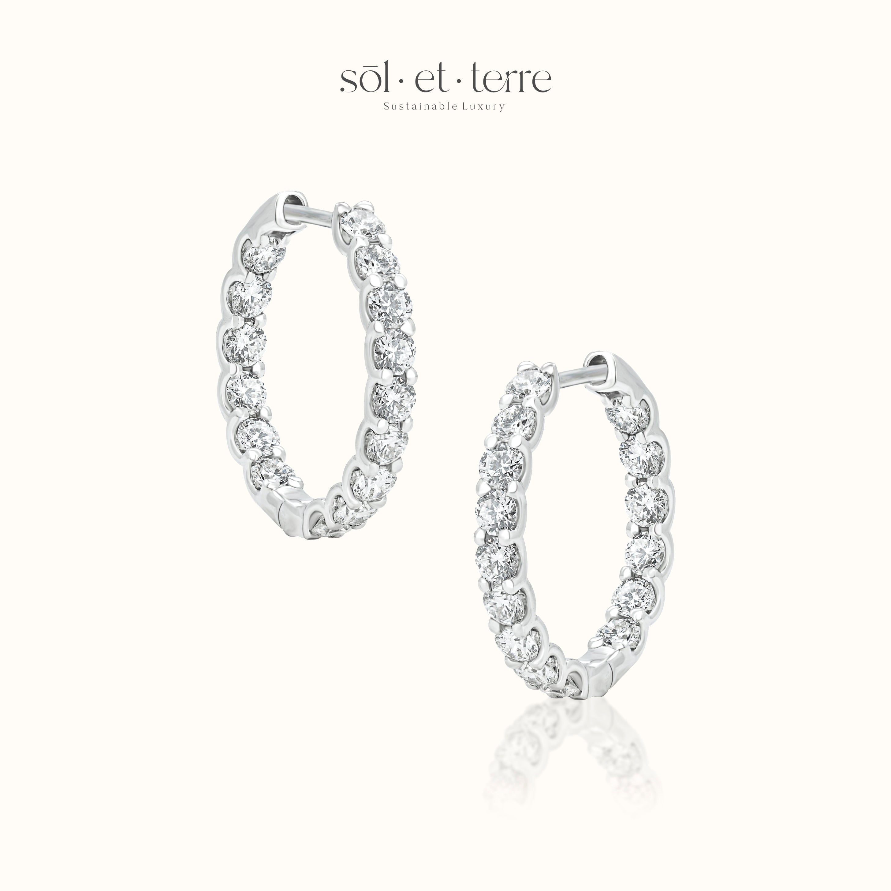 All Around Diamond Hoop Earrings | Sol et Terre