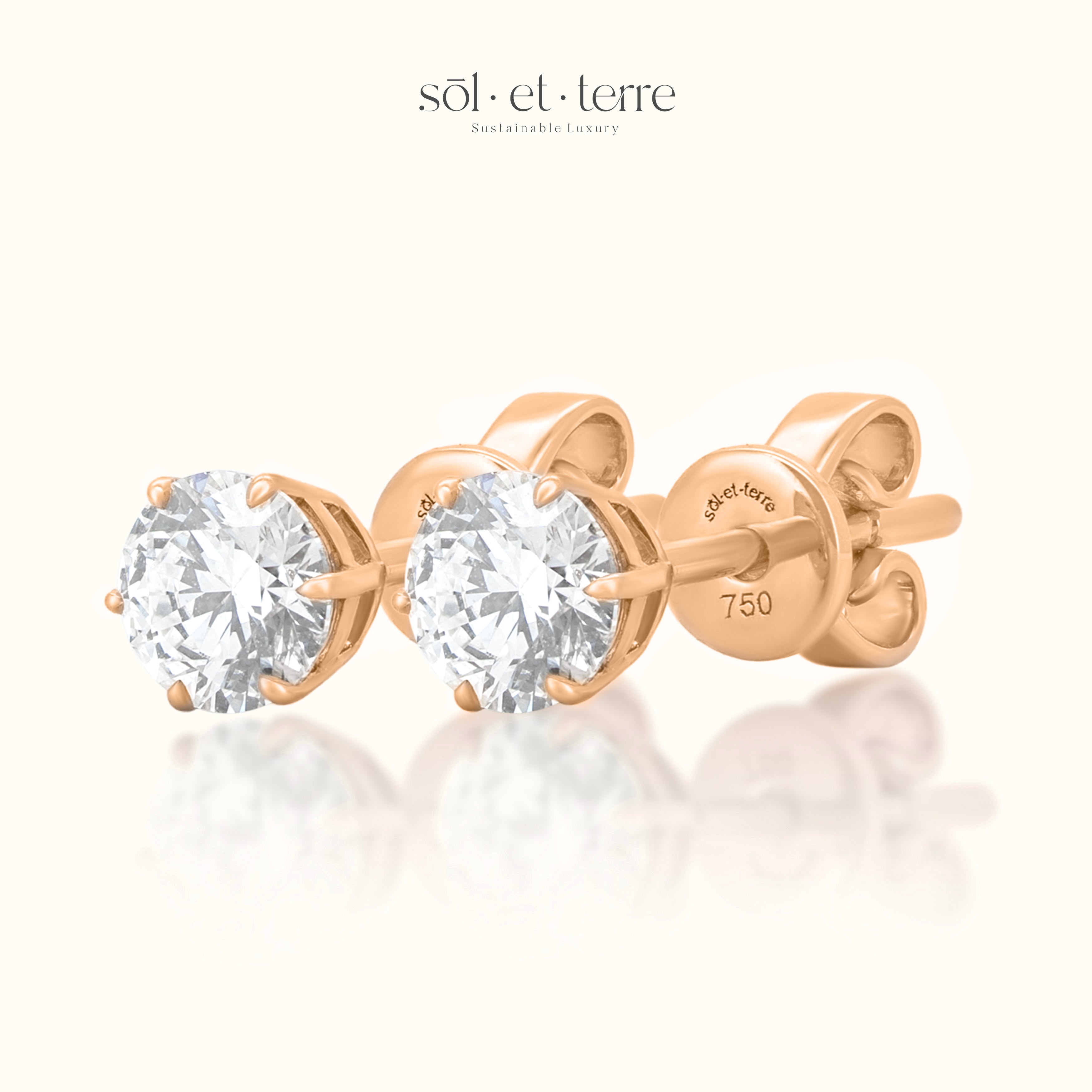 Six Prong Stud Earrings | Sol et Terre