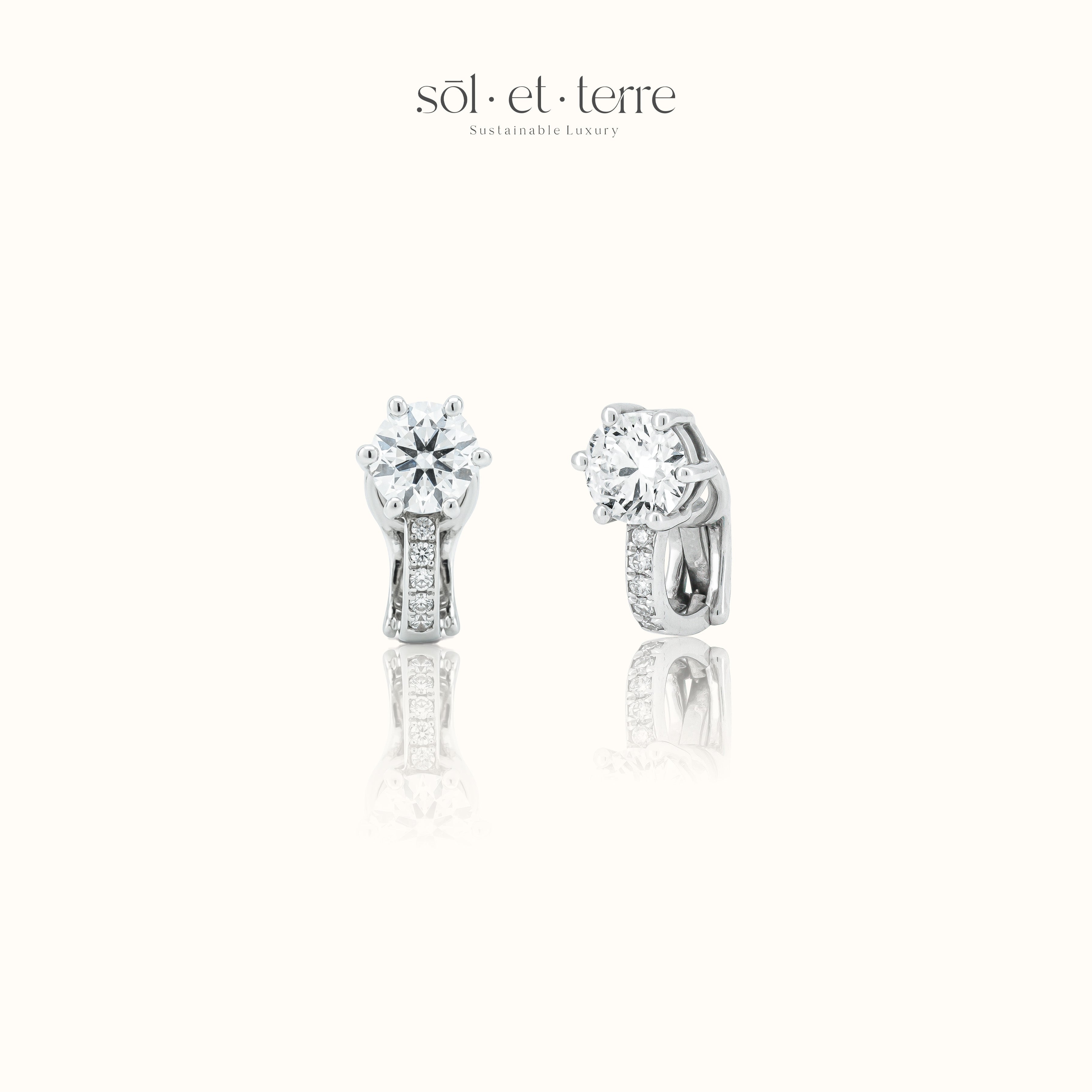 Clip On Solitaire Earrings | Sol et Terre