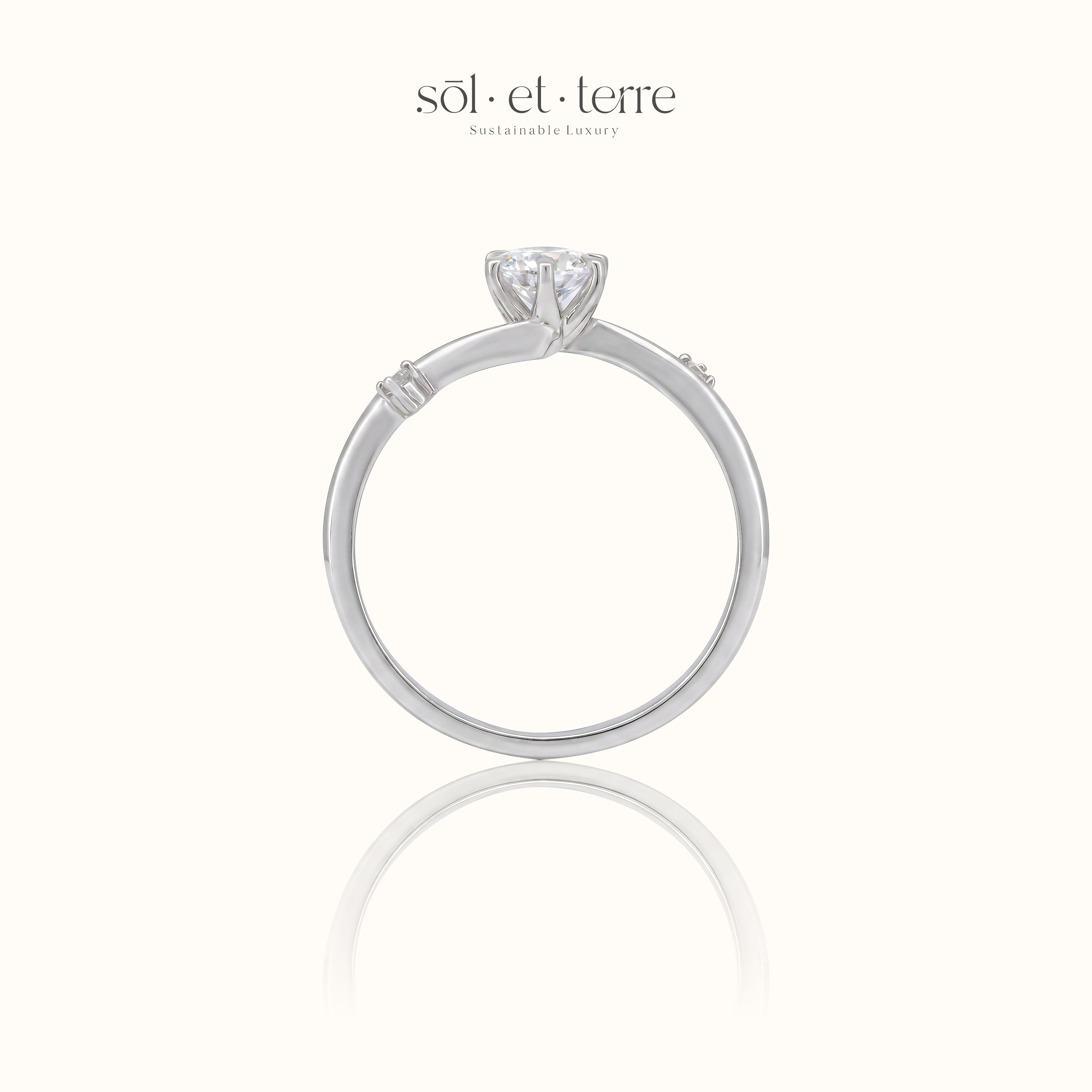 Round Diamond with round dotted twisted band | Sol et Terre