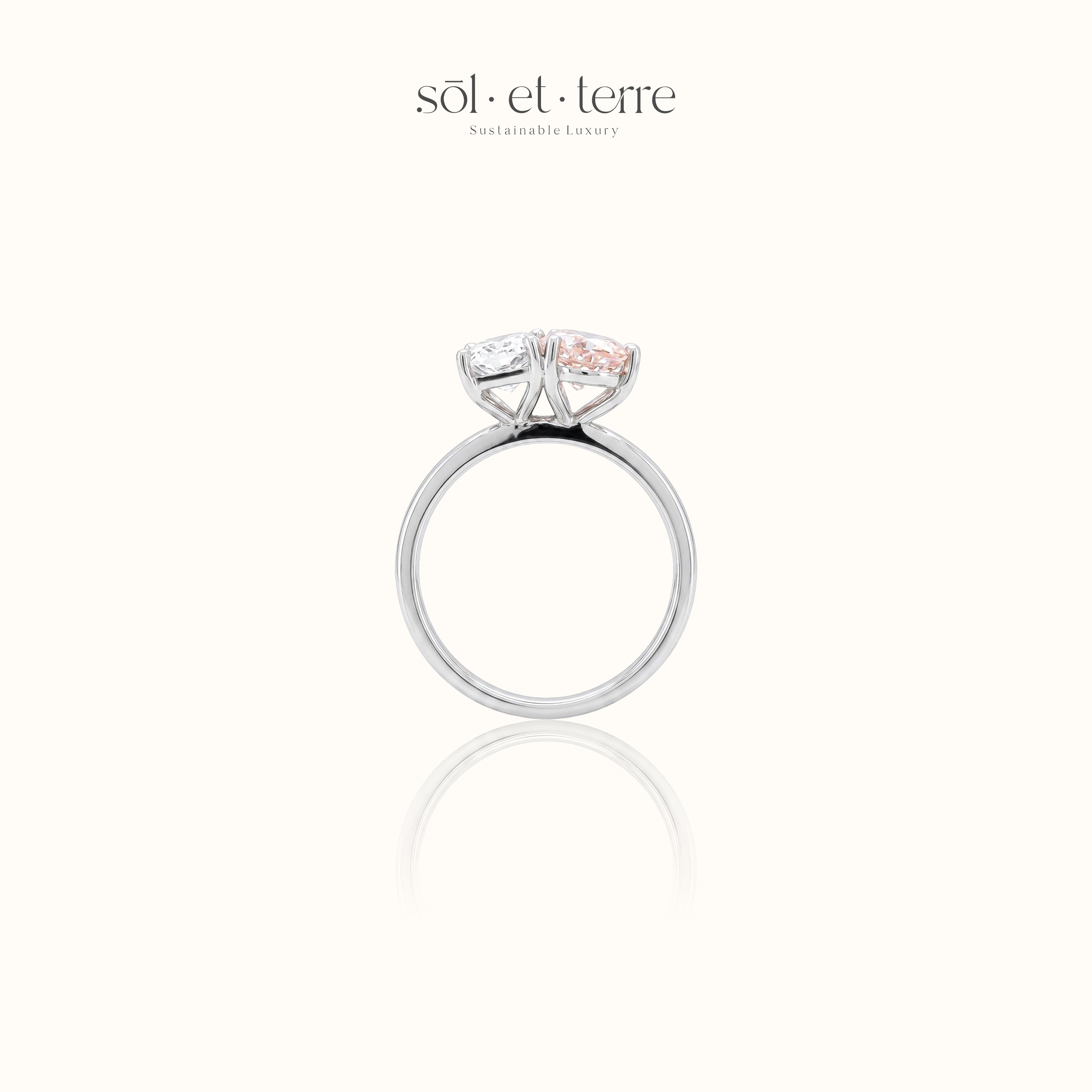 Toi Et Moi Radiant and Pear Diamond Ring | Sol et Terre