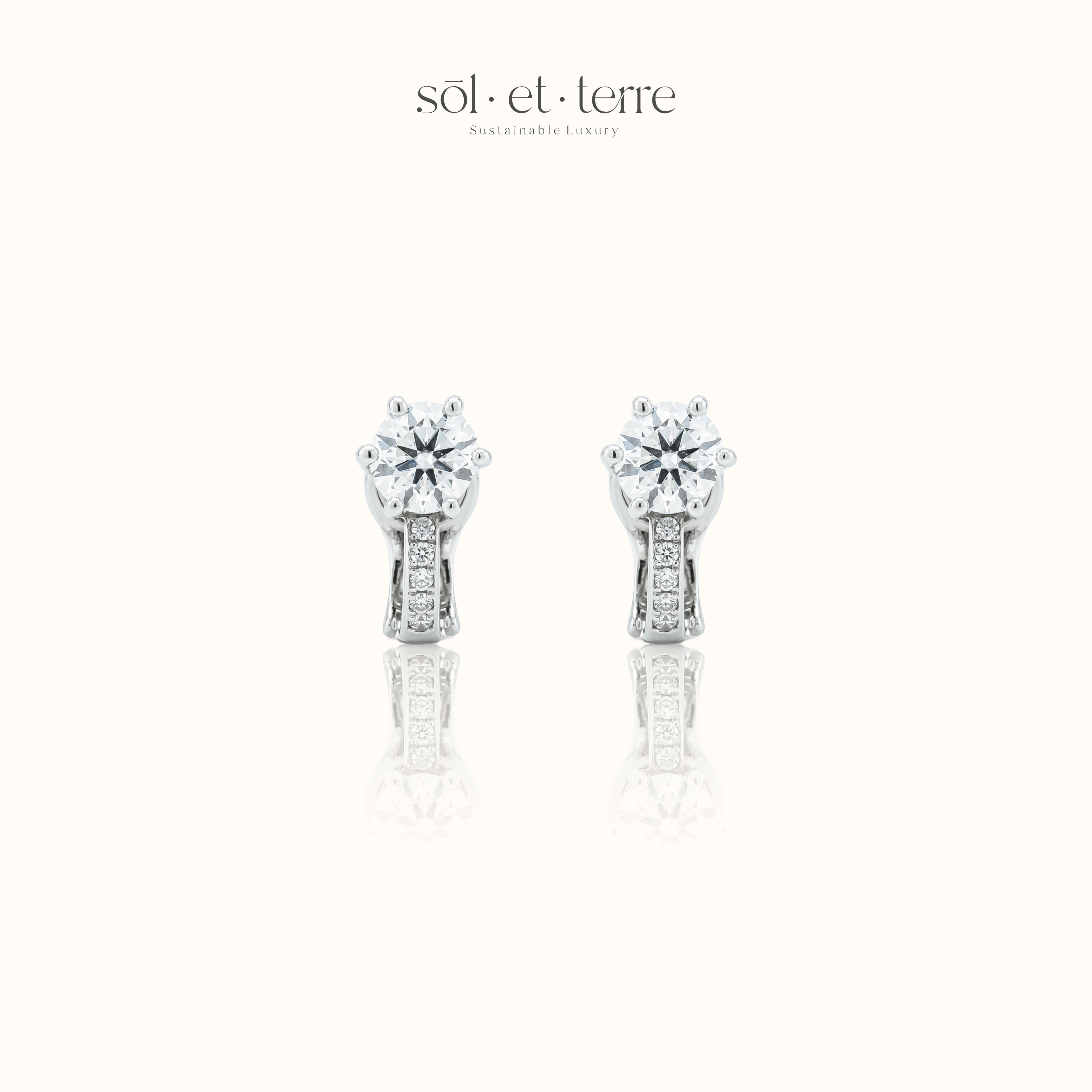 Clip On Solitaire Earrings | Sol et Terre