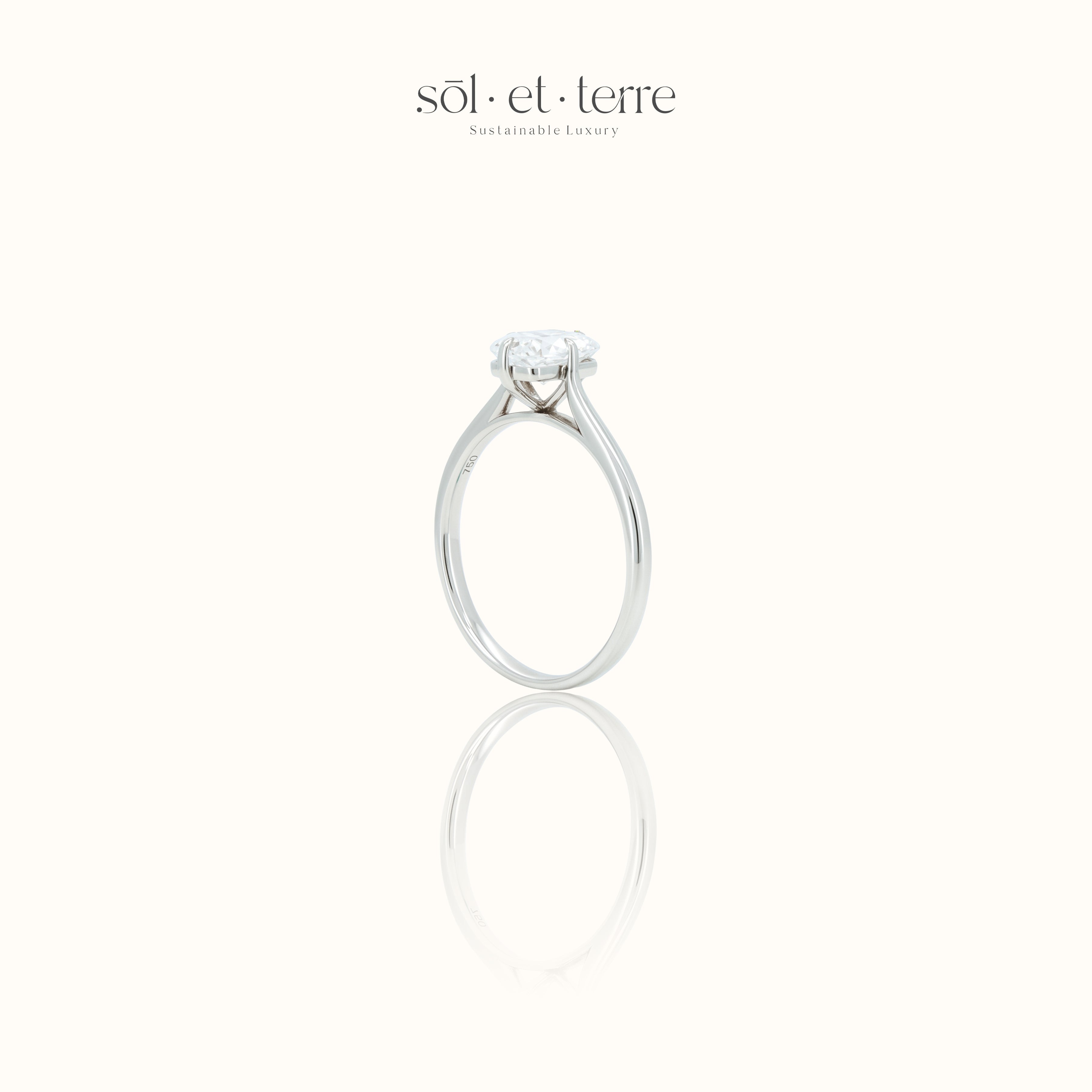 Radiant Diamond with East West Setting | Sol et Terre