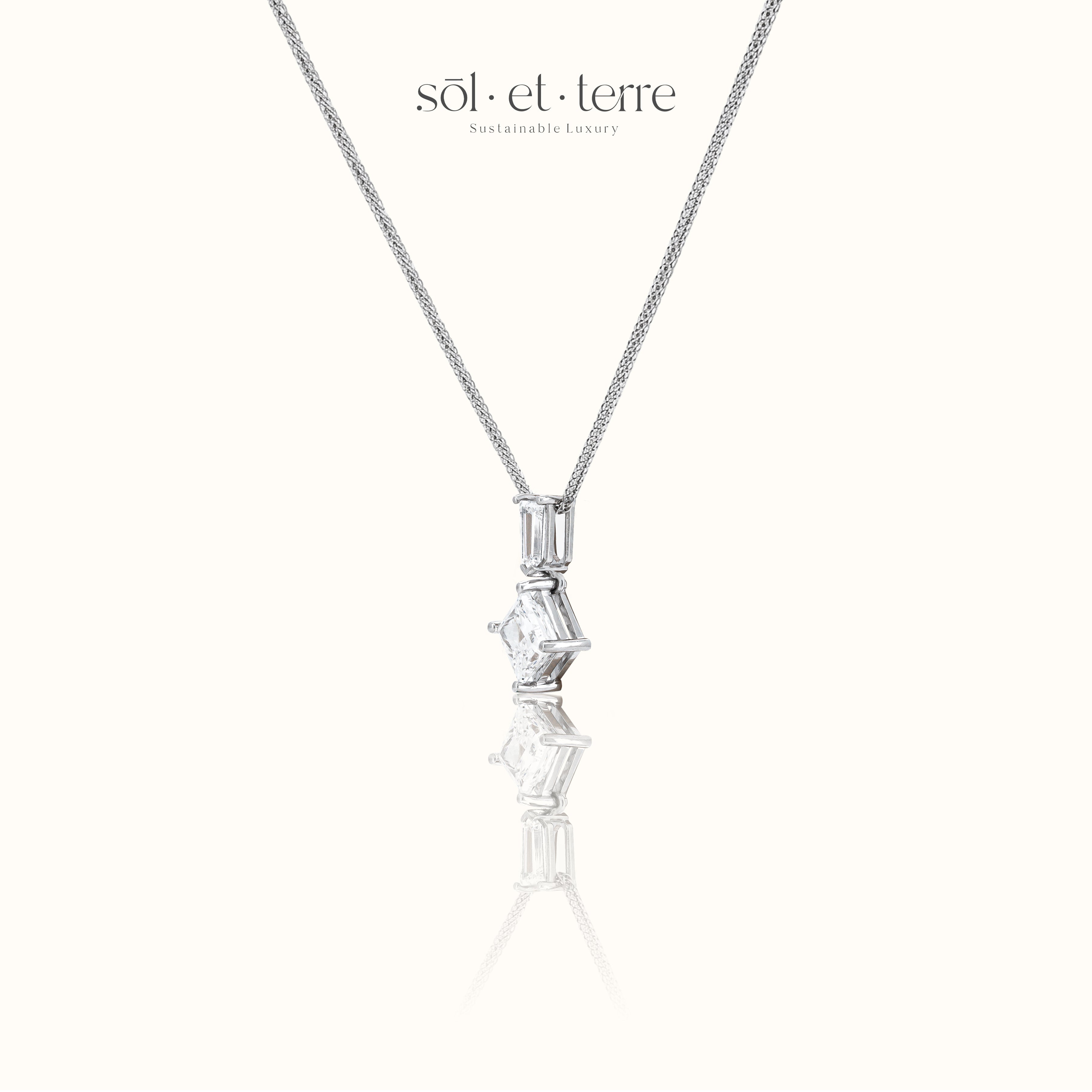 Bullet and Princess Diamond Pendant | Sol et Terre