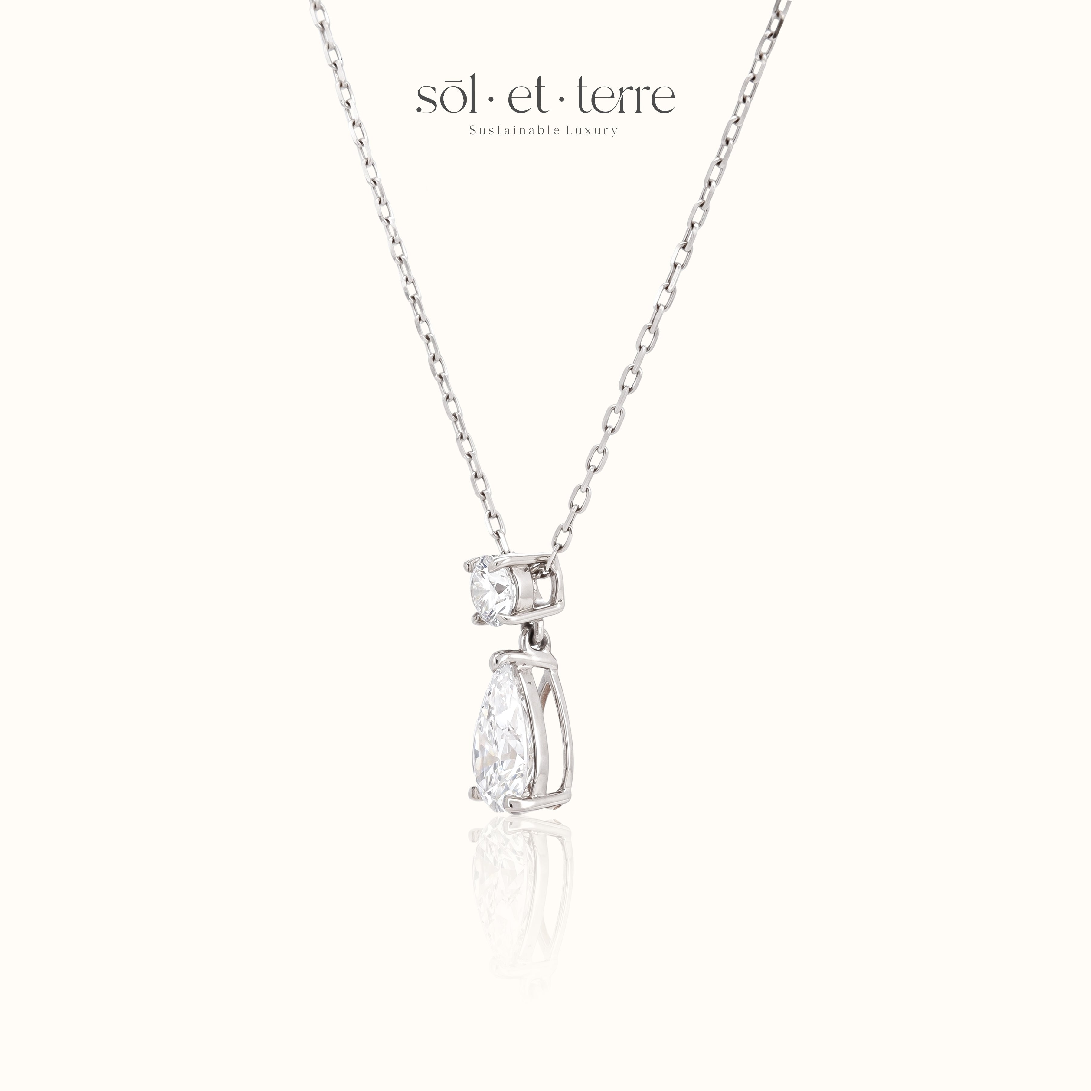 Round Diamond with Pear Drop pendant | Sol et Terre