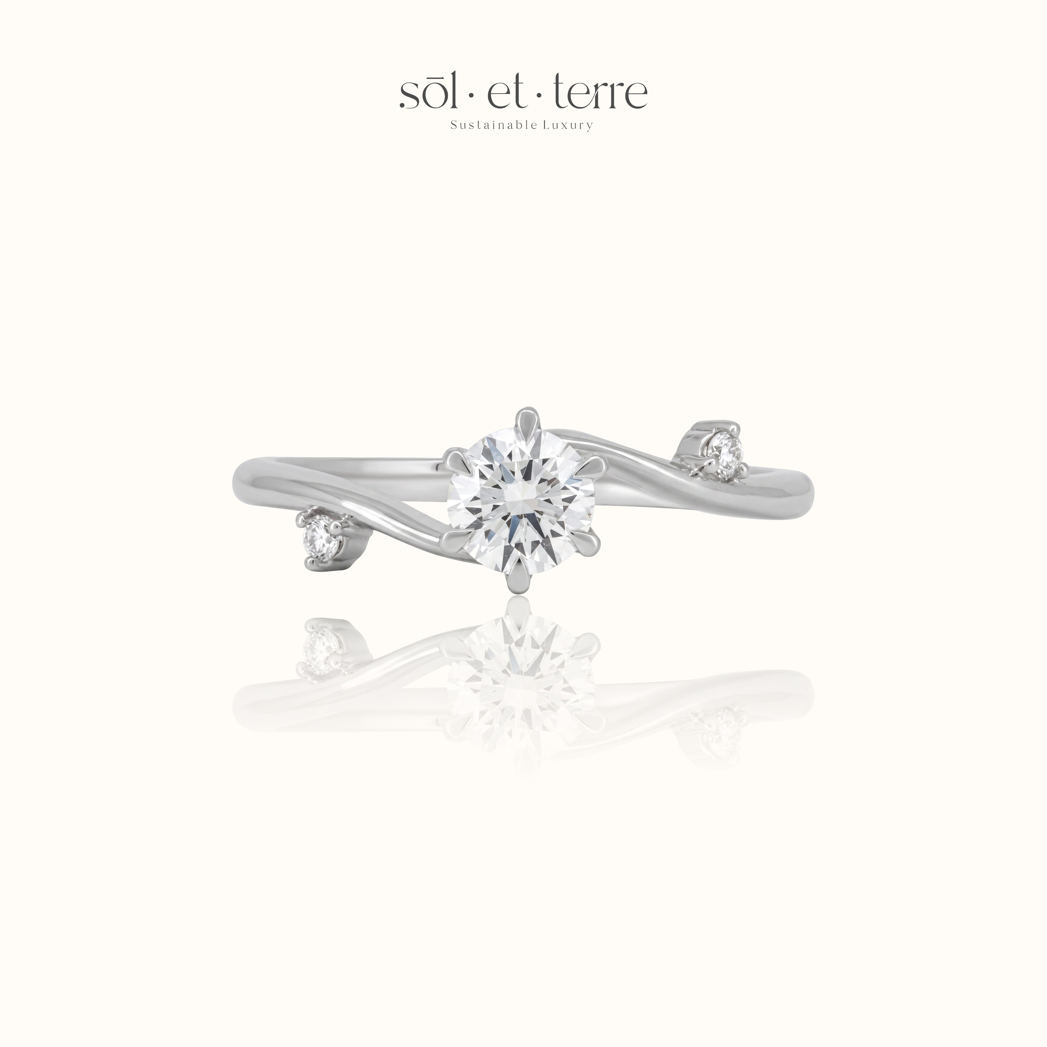 Round Diamond with round dotted twisted band | Sol et Terre