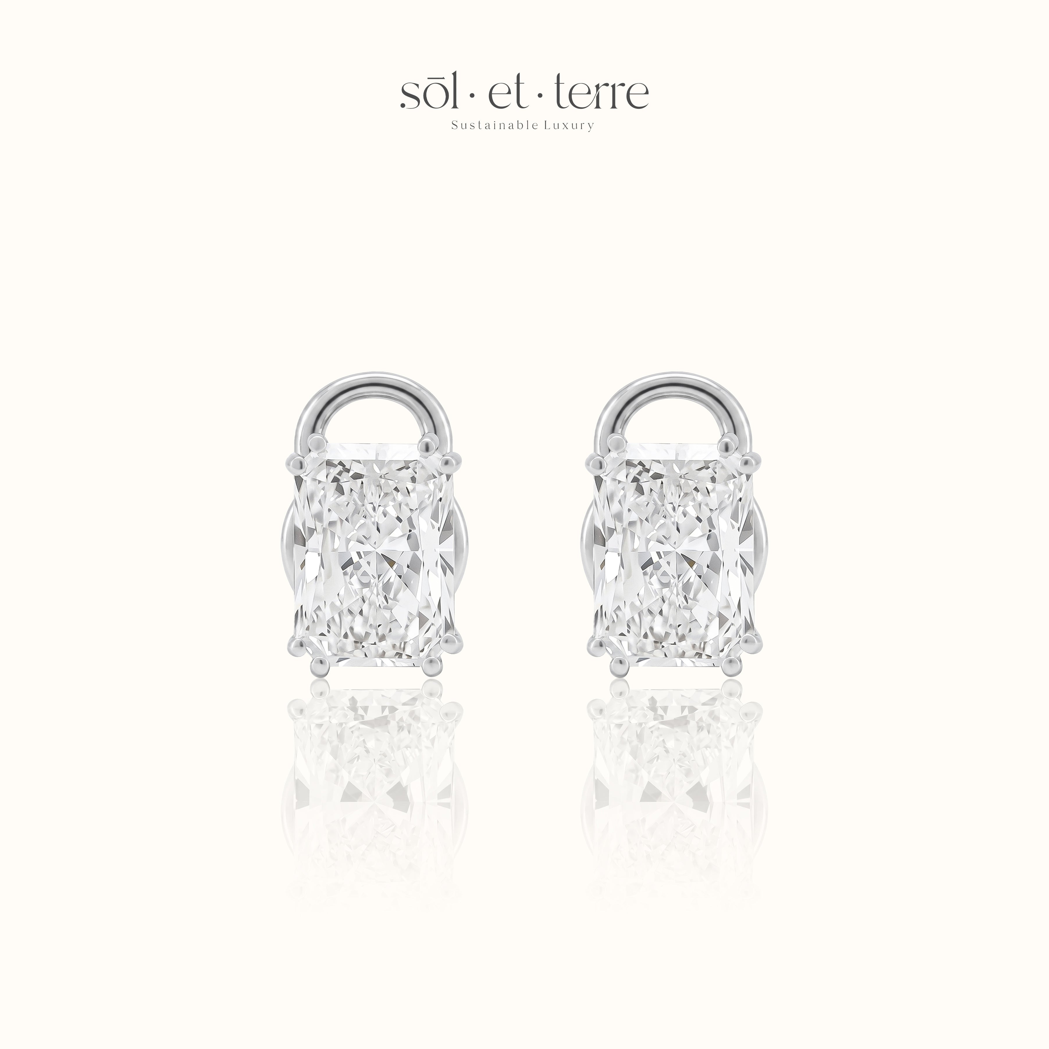 Radiant Stud Earrings with Halo | Sol et Terre