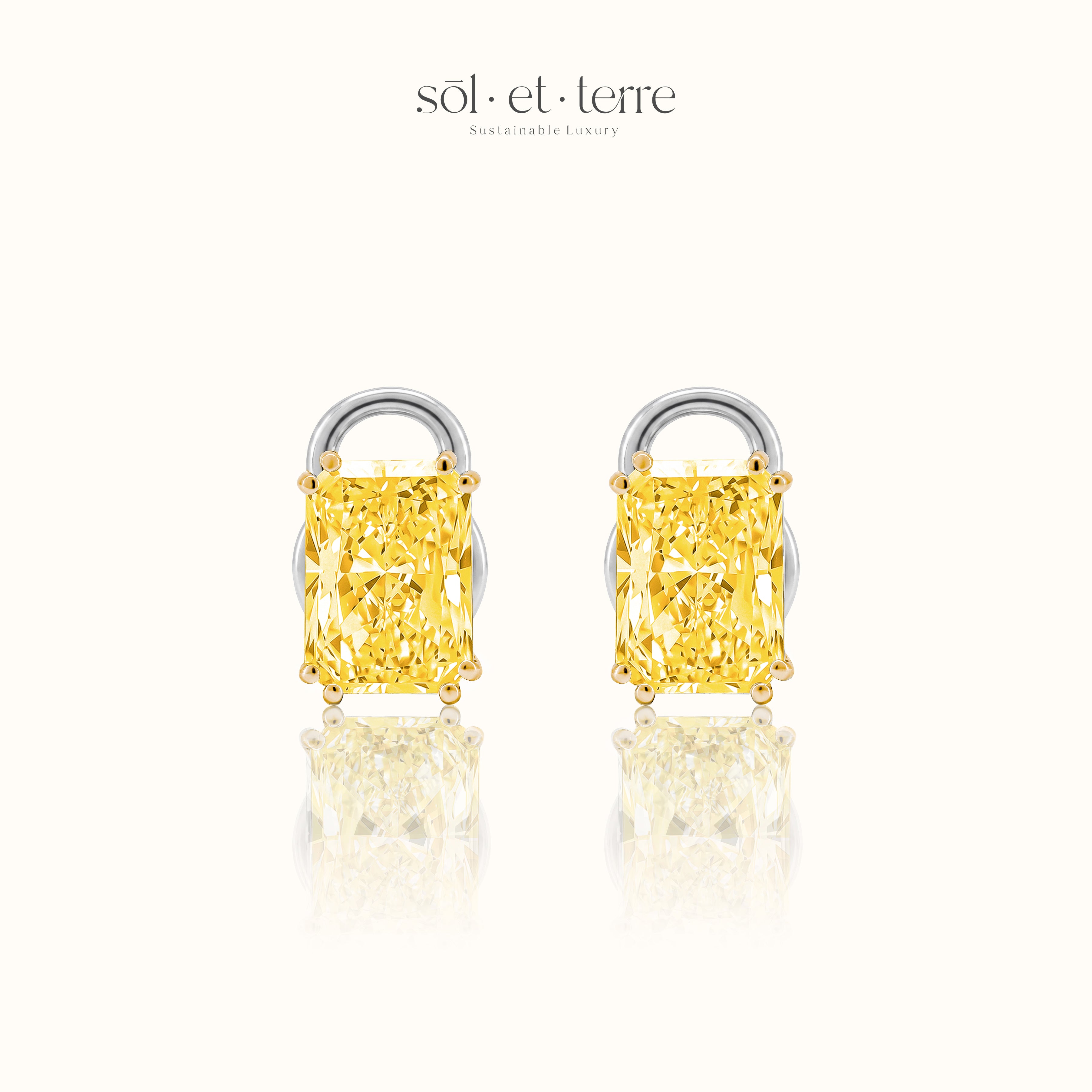 Radiant Yellow Diamond with Halo | Sol et Terre