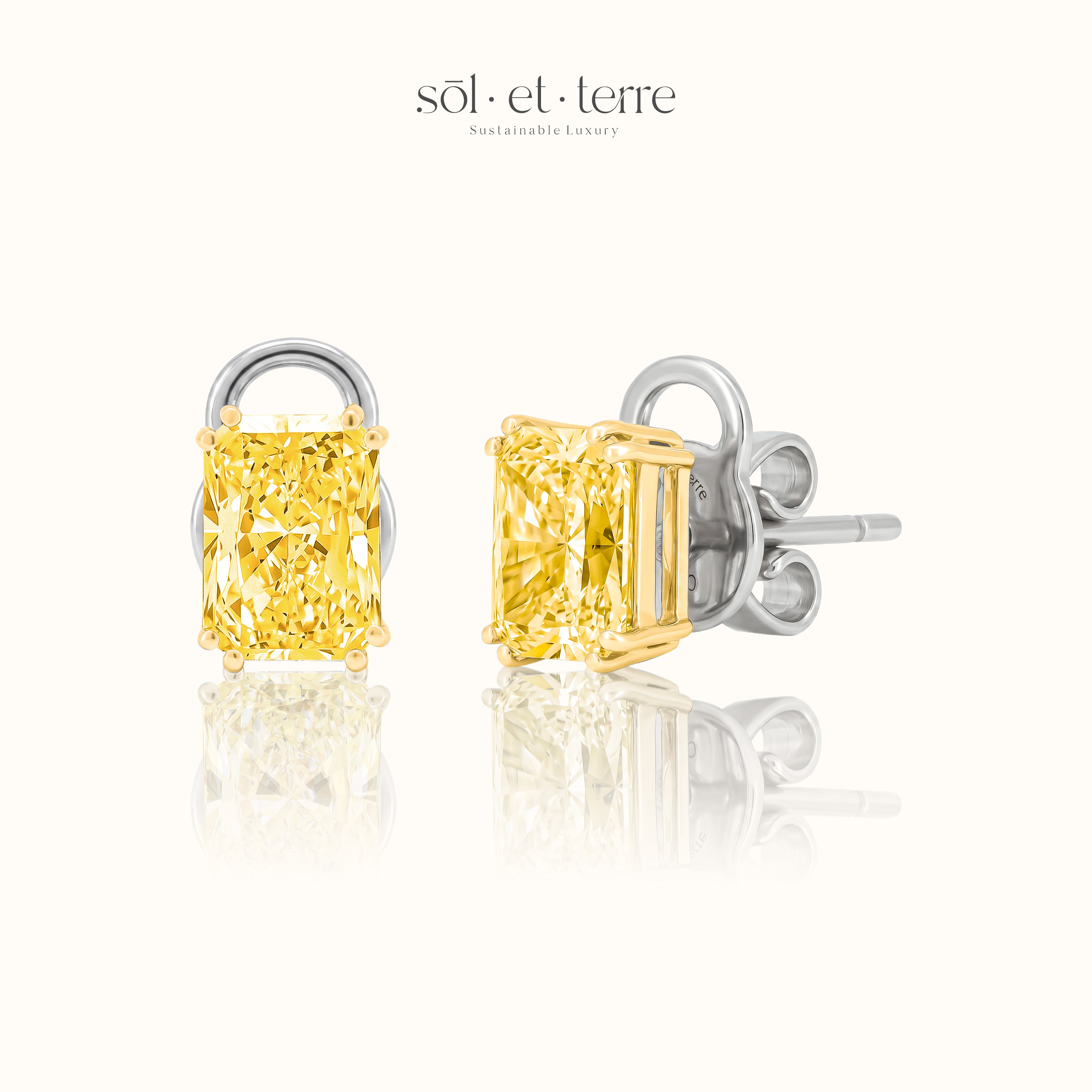 Radiant Yellow Diamond with Halo | Sol et Terre