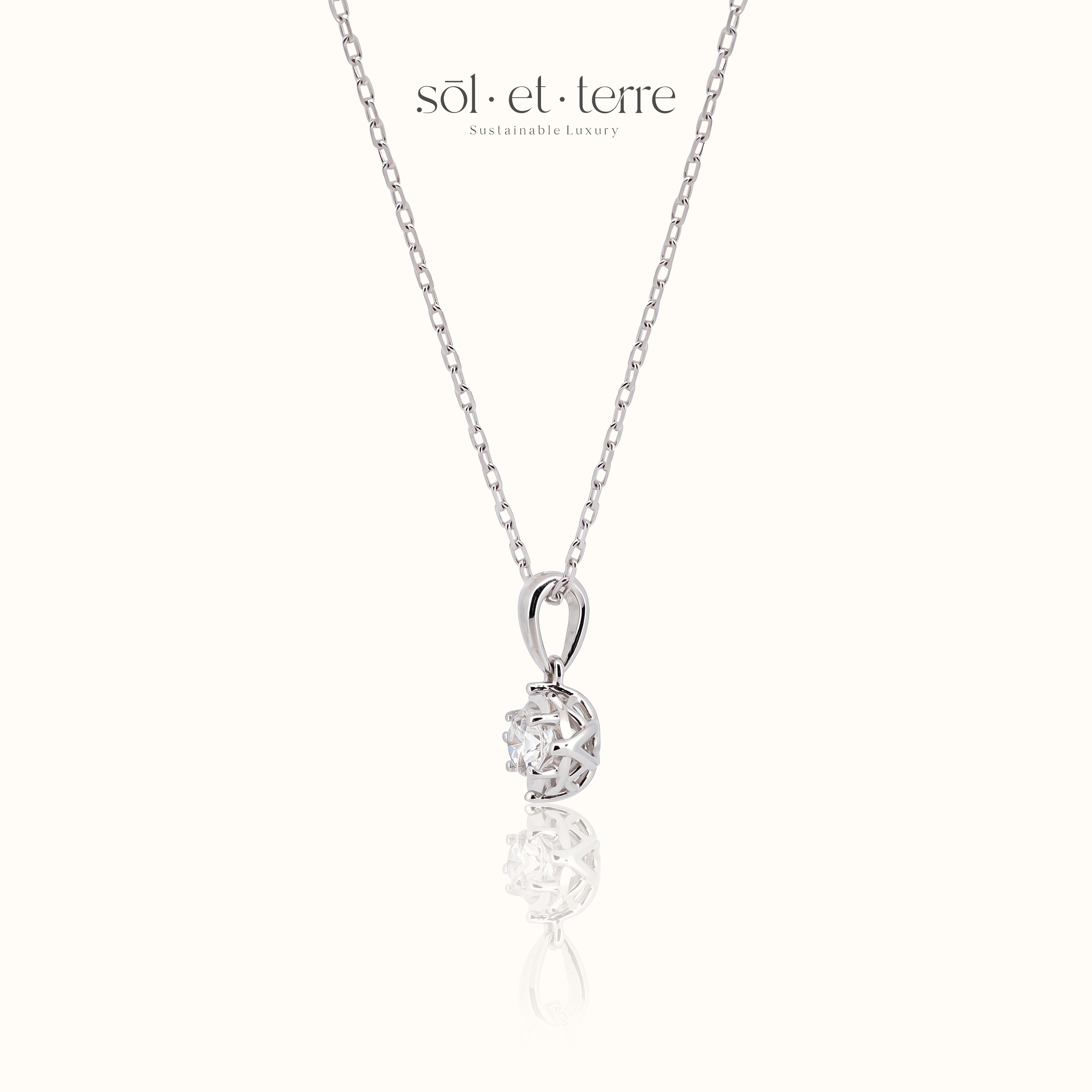 Crowned Diamond Pendant Petal Detail | Sol et Terre
