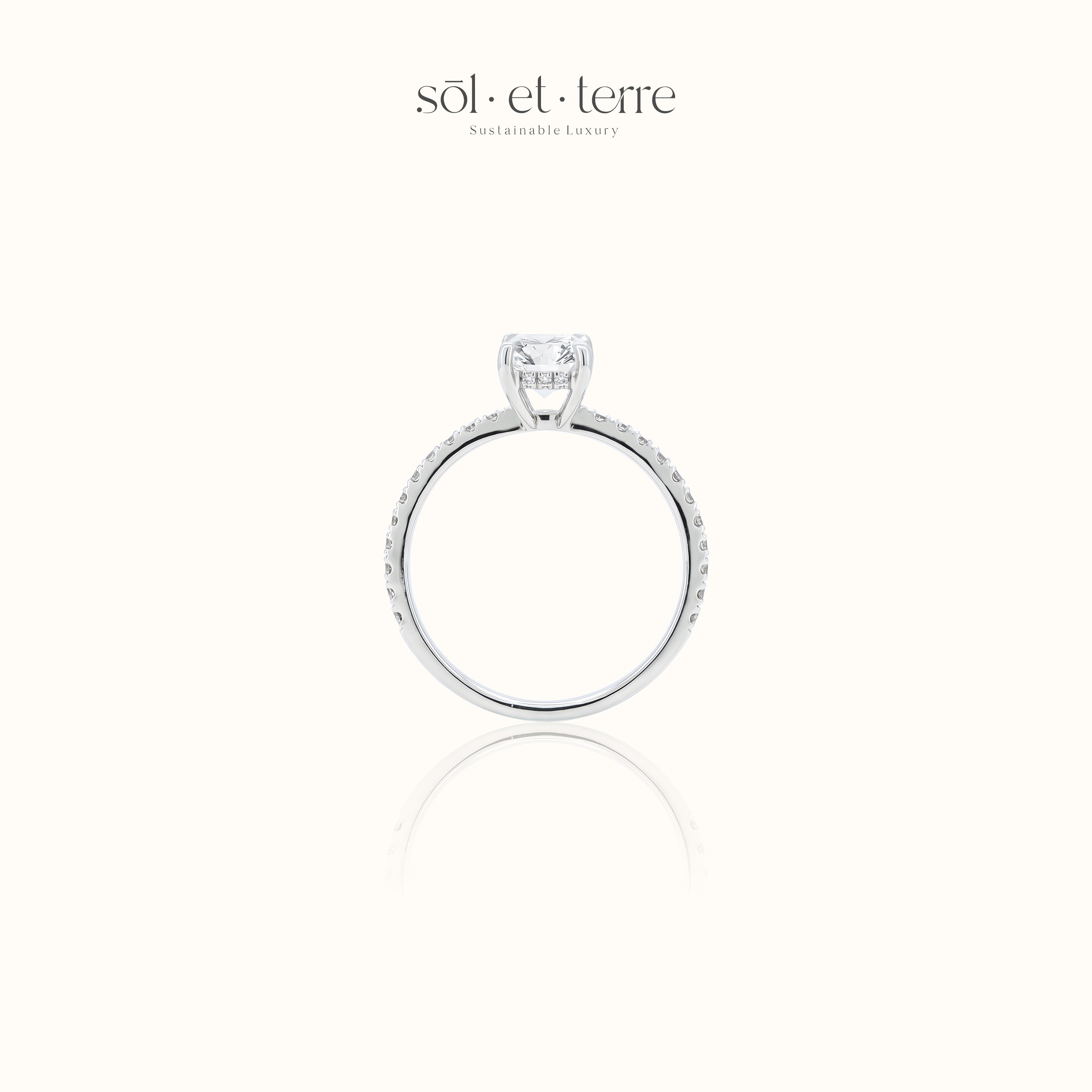 Radiant Diamond with Pave Diamonds | Sol et Terre